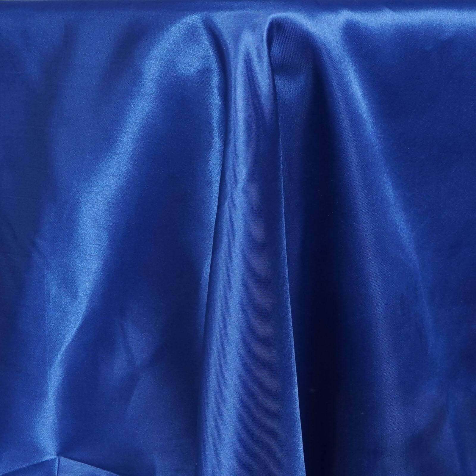 Royal Blue Satin 60x126 Rectangular Tablecloth - Smooth, Lustrous & Stain-Resistant
