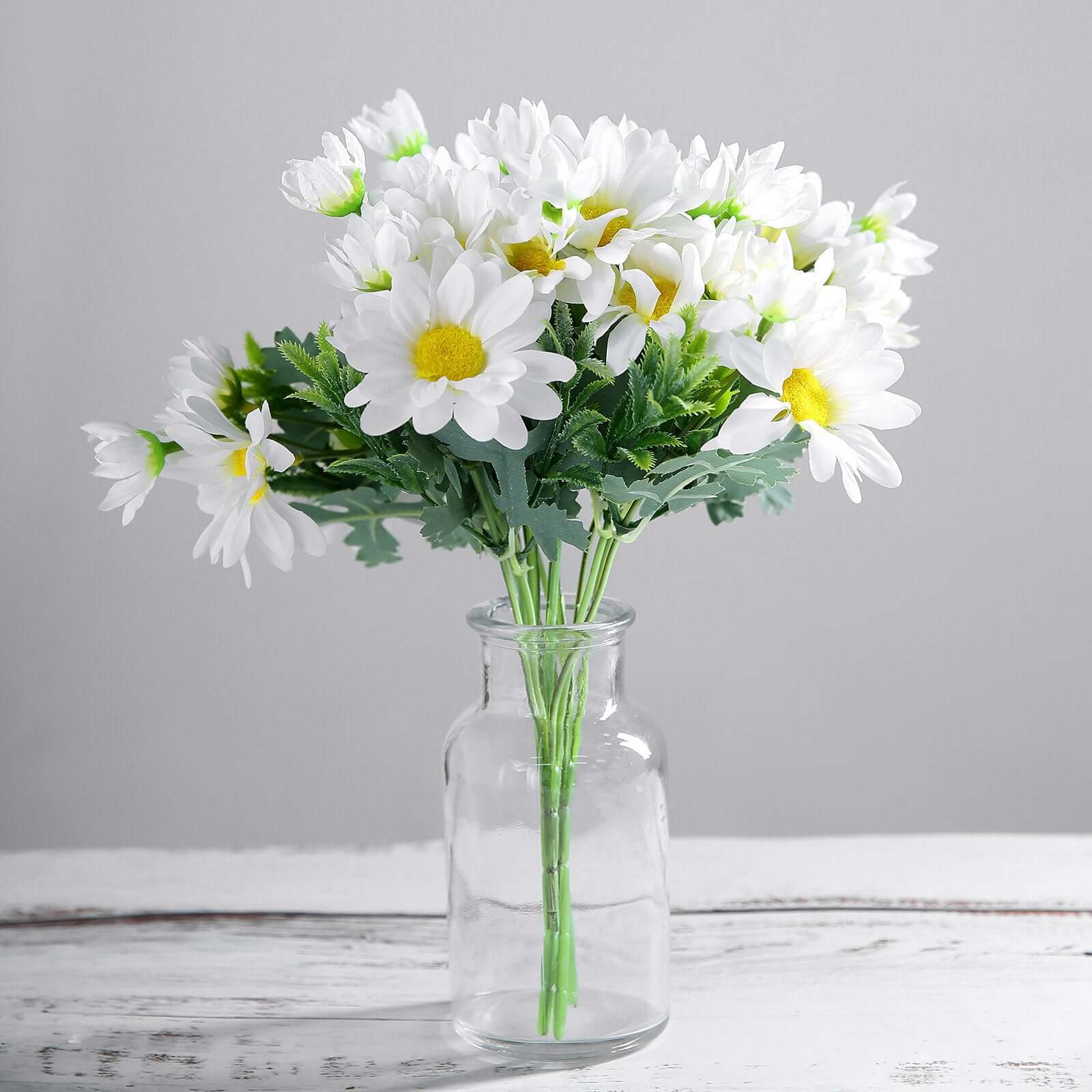 Get 4-Bush Bundle of 11" White Artificial Silk Daisy Flower Bouquets