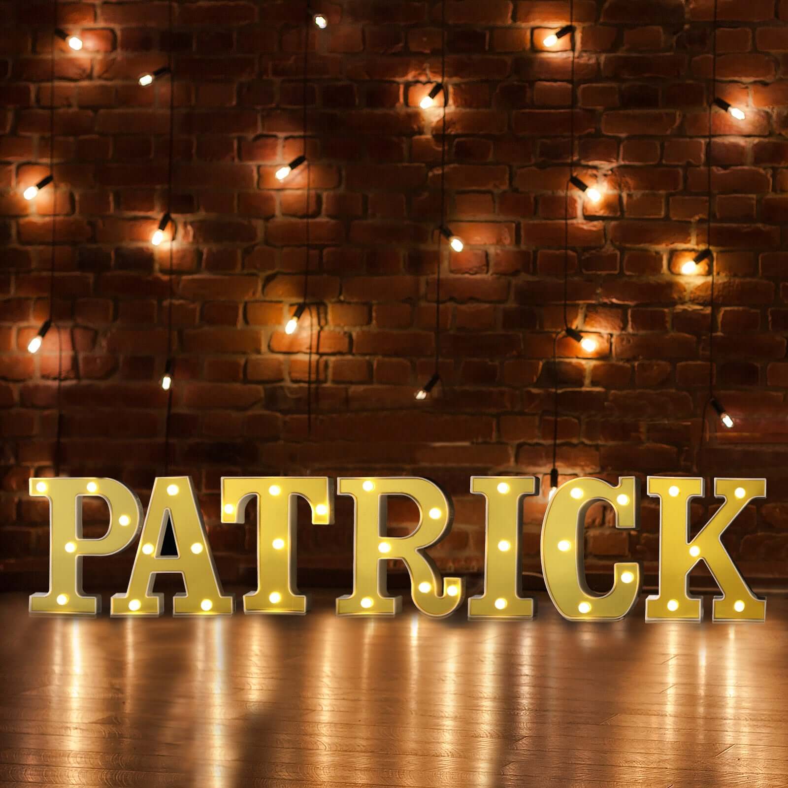 Hot! 3D Gold Marquee Letter P with 5 Warm White LED Lights - Ideal Event Decor, 6'