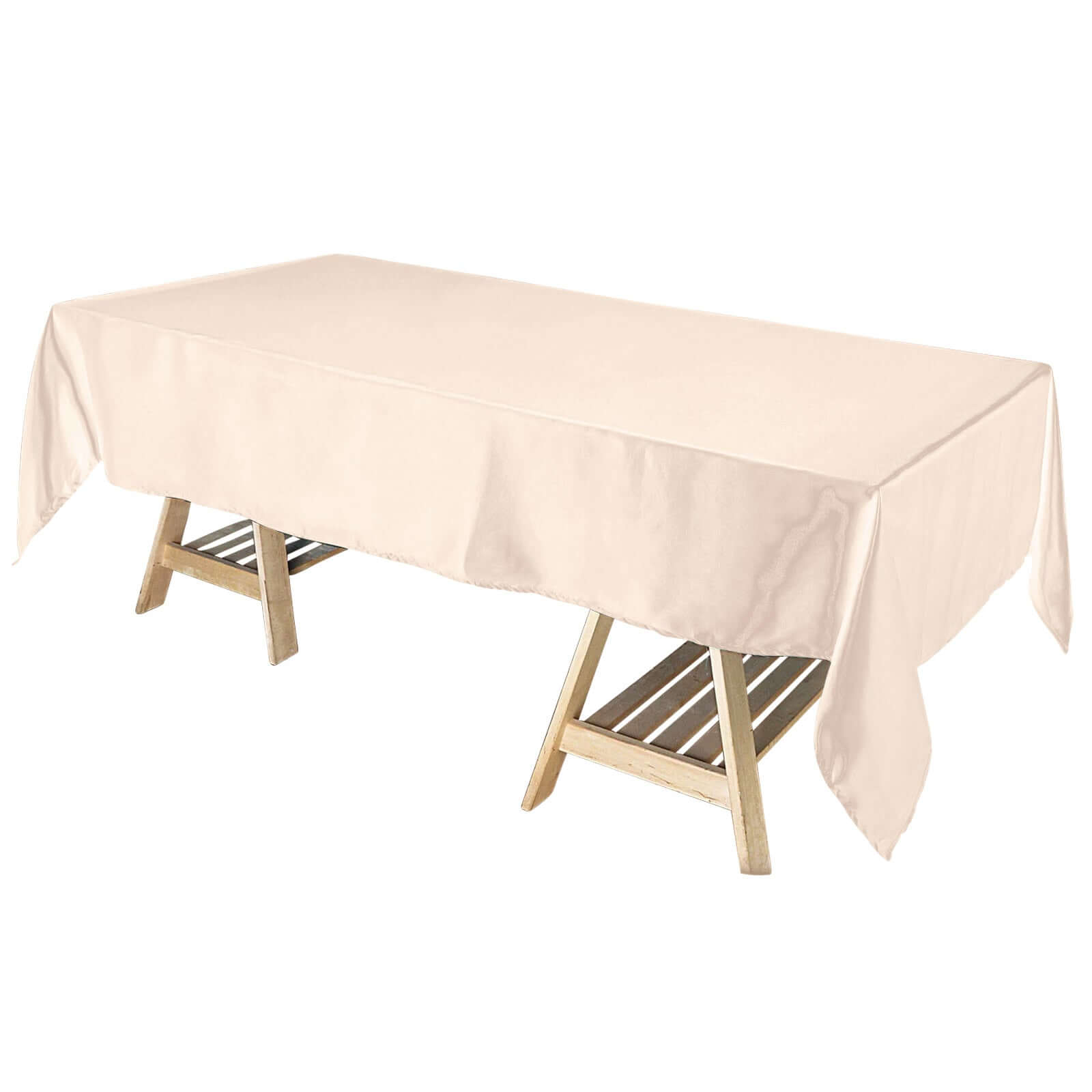Premium Beige Satin Rectangular Tablecloth (60x102) - Smooth, Lustrous & Stain-Resistant