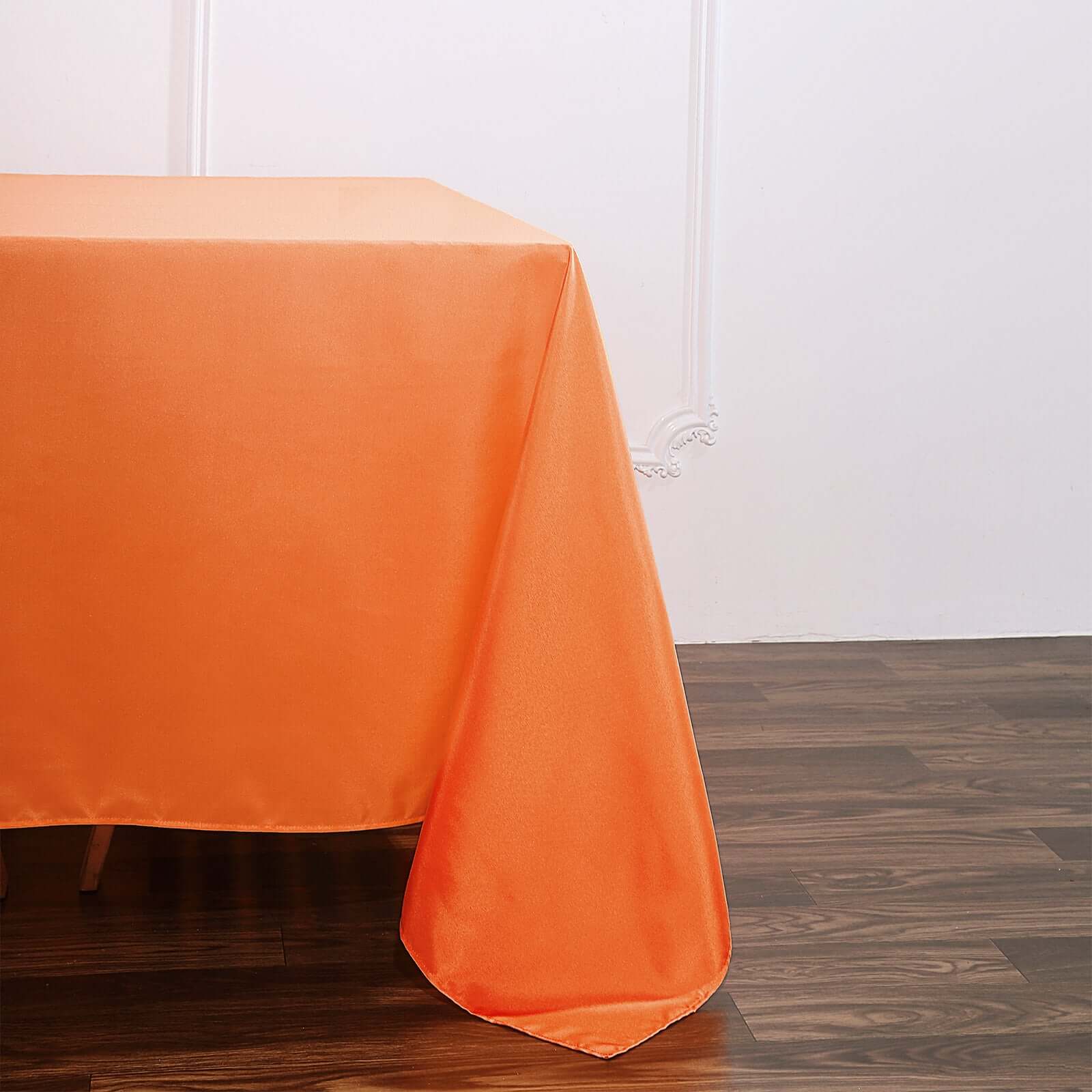 Orange 90x90 Square Polyester Table Overlay - Durable & Wrinkle-Resistant Table Cover