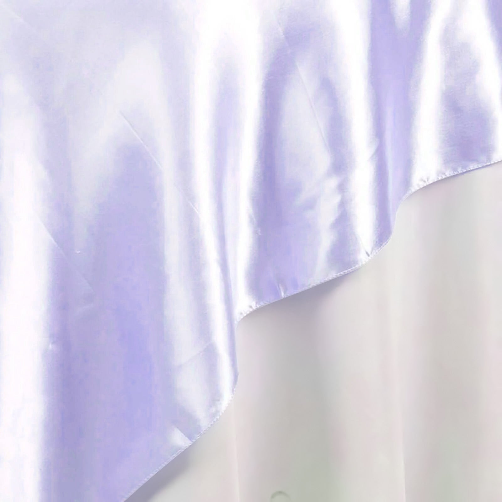 Lavender Lilac Satin 90x90 Square Table Overlay with Smooth Finish