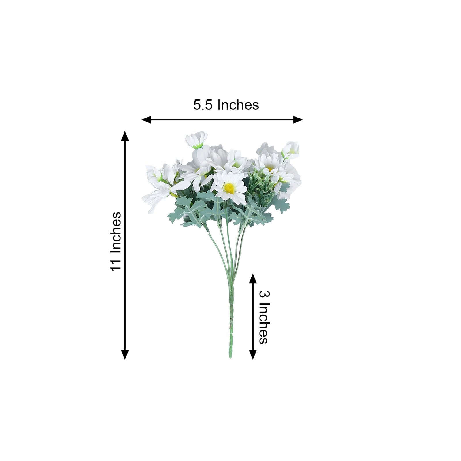 Get 4-Bush Bundle of 11" White Artificial Silk Daisy Flower Bouquets