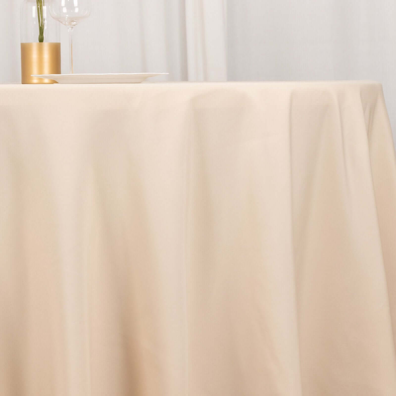 Exclusive Beige 70x70 220GSM Wrinkle-Resistant Polyester Square Tablecloth