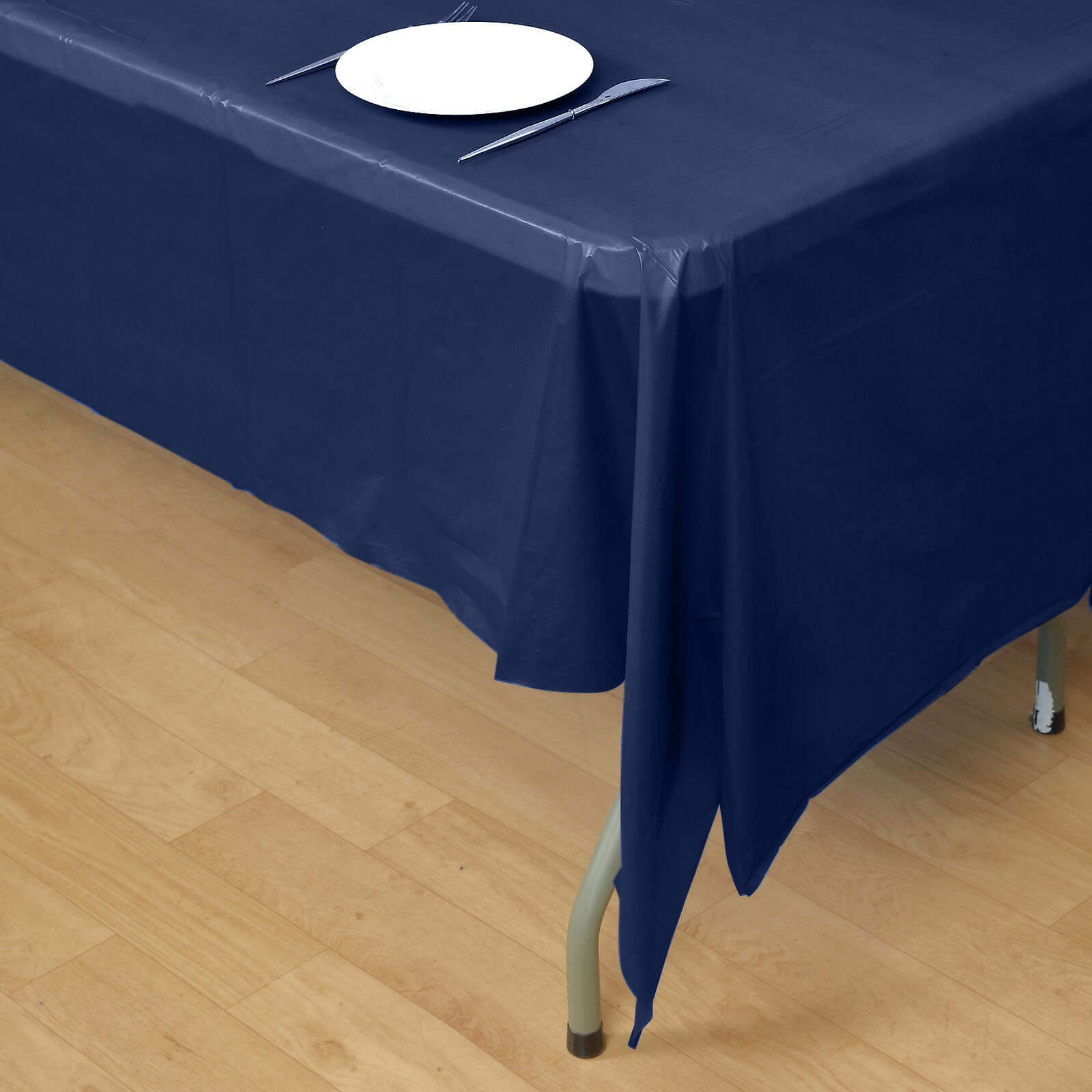 Navy Blue 5-Pack Rectangle Plastic Disposable Table Covers 54x108 - Durable for Gatherings