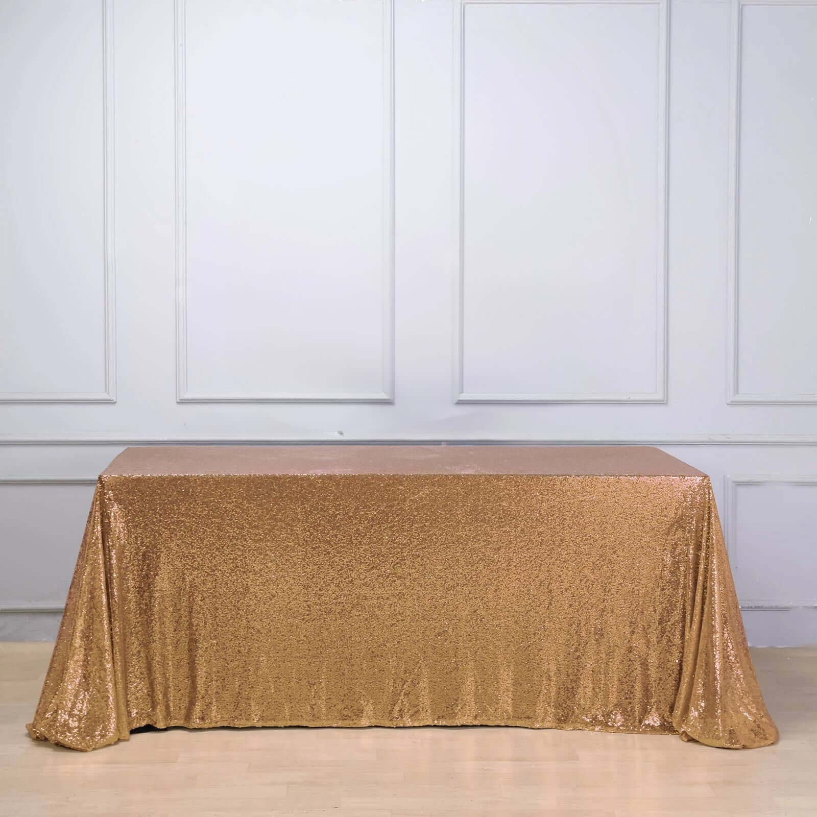 Hot! Gold Sequin Rectangle Tablecloth 90x156 for Elegant Celebrations