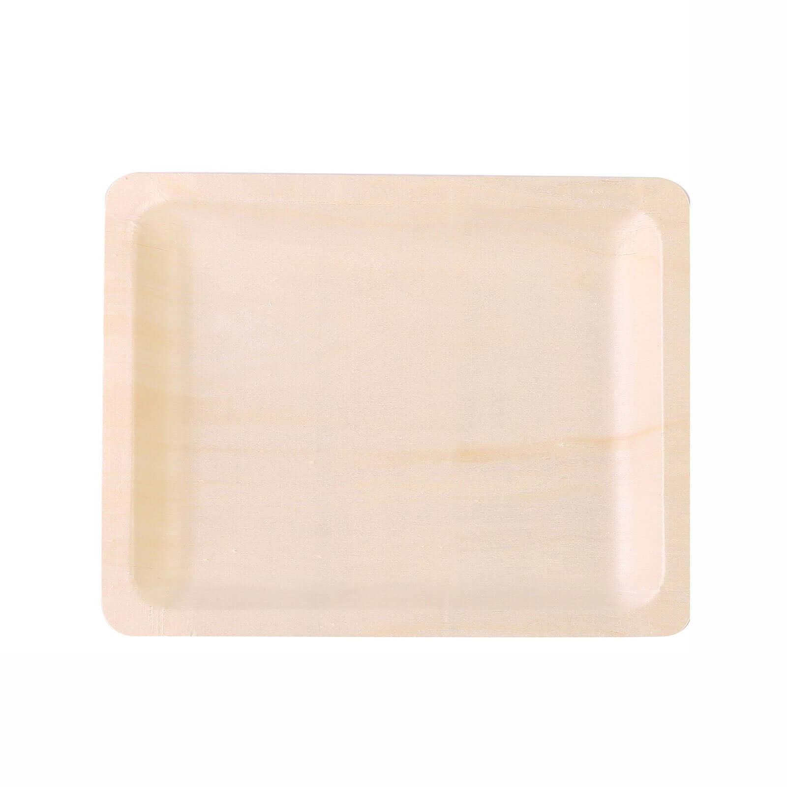 12-Pack Natural Birchwood 8x10 Rectangle Disposable Dinner Plates - Ideal for Farmhouse Events