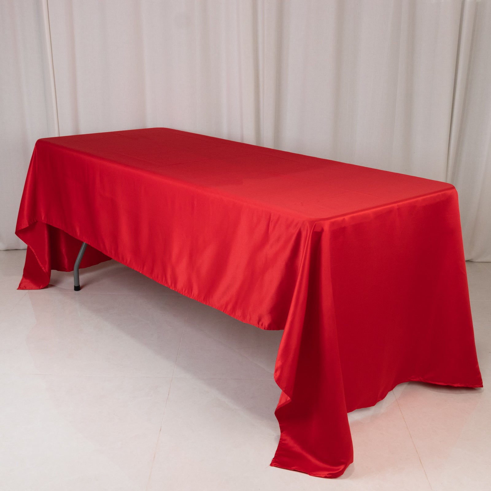 Soft & Durable Red Lamour Satin Rectangle Tablecloth 60x126
