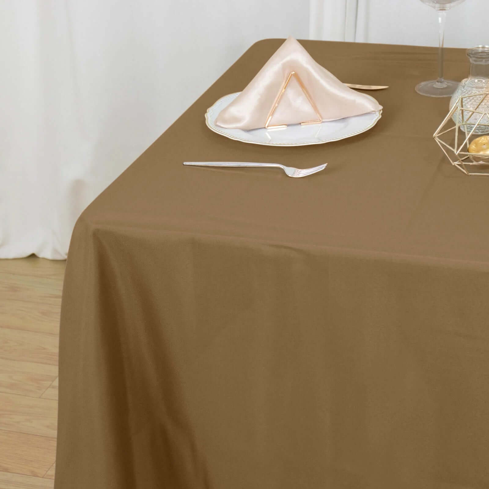 Wrinkle-Resistant & Durable 70x70 Polyester Square Tablecloth in Taupe - Ideal for Various Events