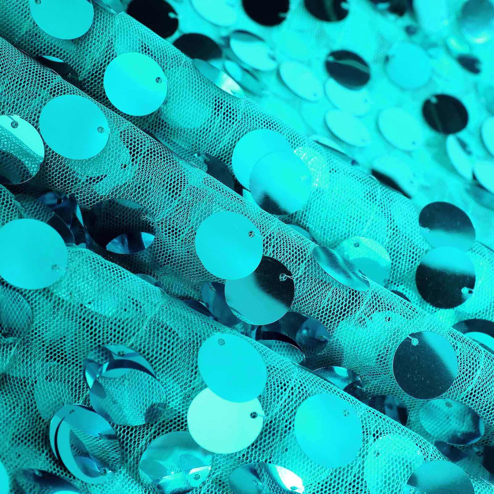 Big Sale! Turquoise Sequin Square Table Overlay, 72x72 Inches for Table Decoration