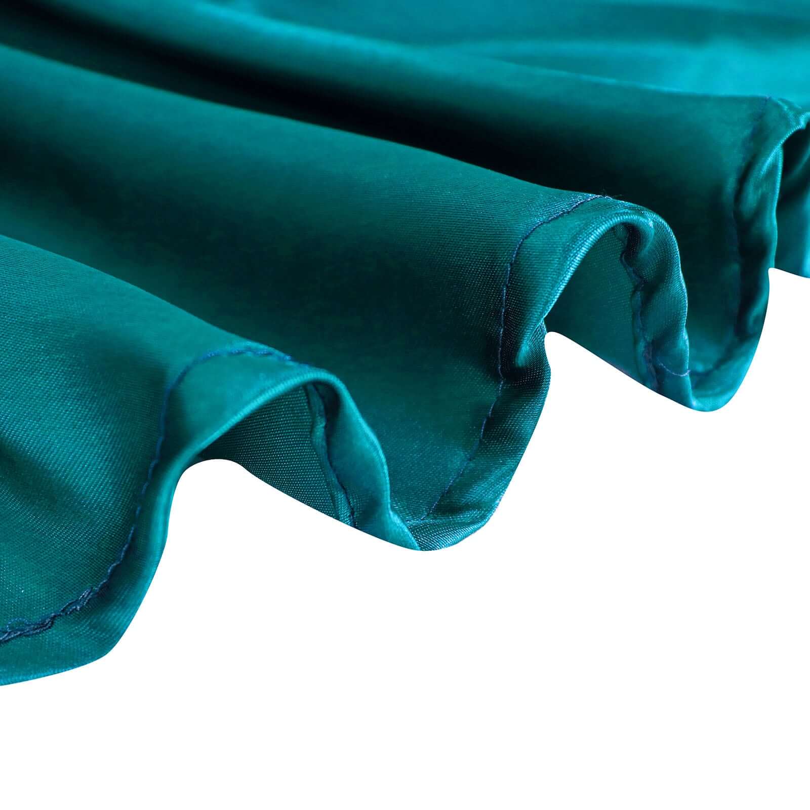 Peacock Teal Satin 60x60 Square Table Overlay with Smooth Silky Touch