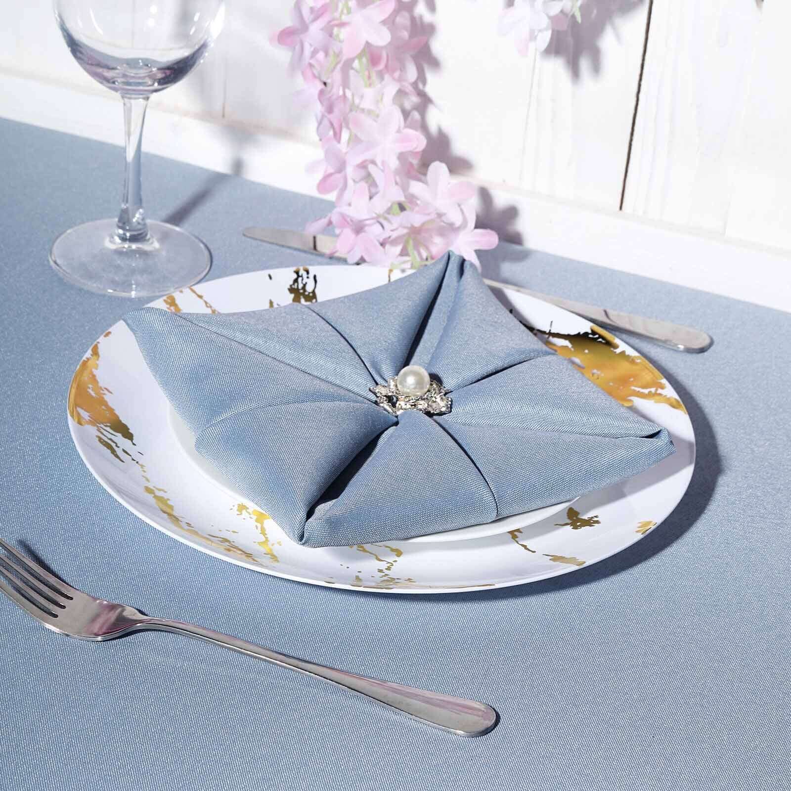 10-Piece Set of White Plastic Round Dinner Plates with Gold Marble Print for Elegant Parties