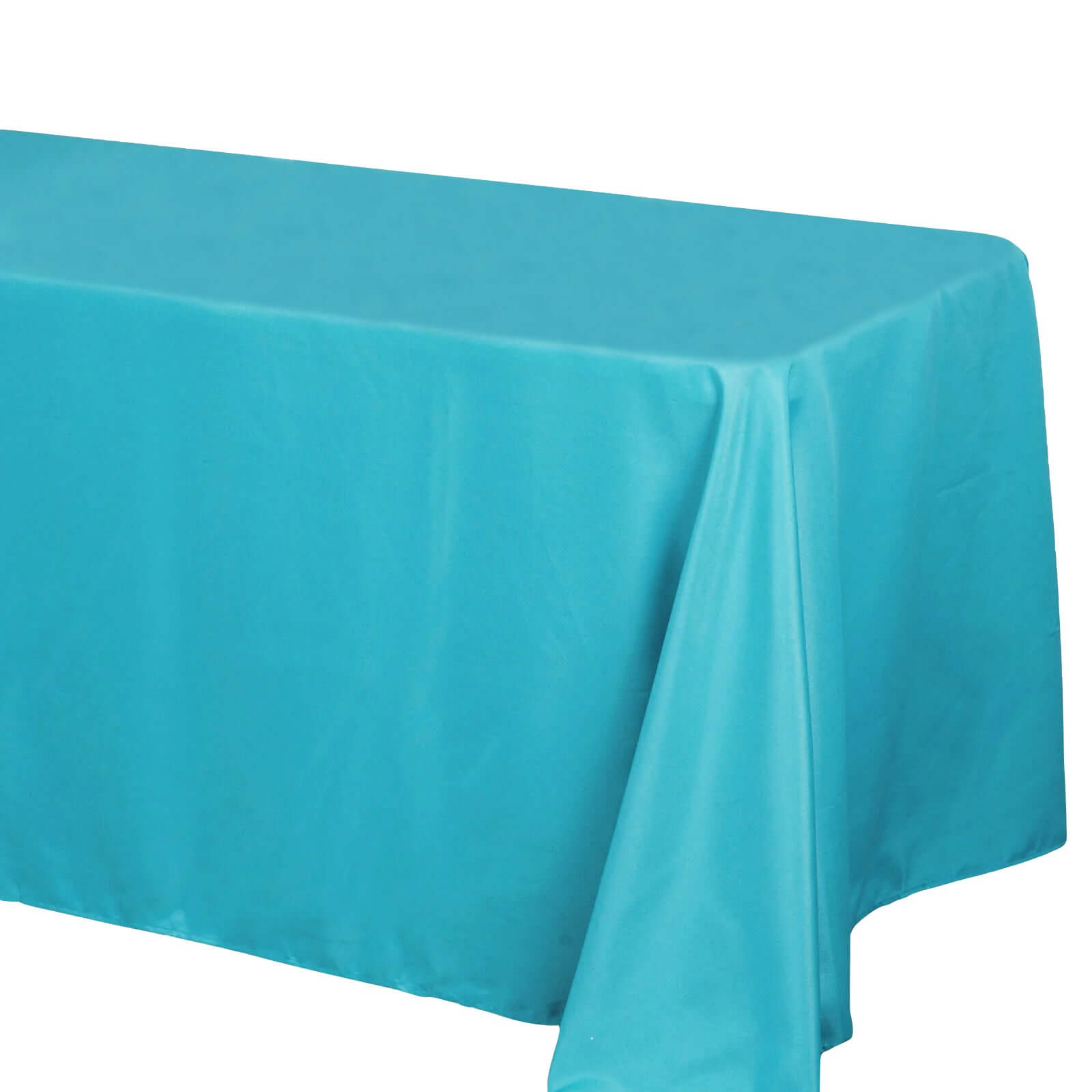 Get This Seamless Wrinkle-Resistant Turquoise Polyester Rectangle Tablecloth 90x132