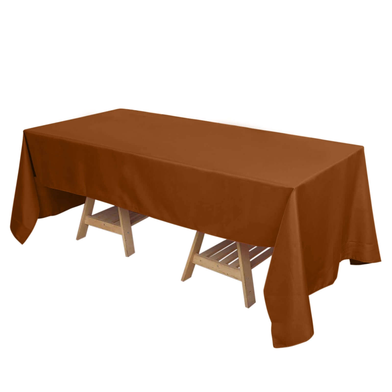 Stylish & Durable Cinnamon Brown Polyester 72x120 Rectangle Tablecloth