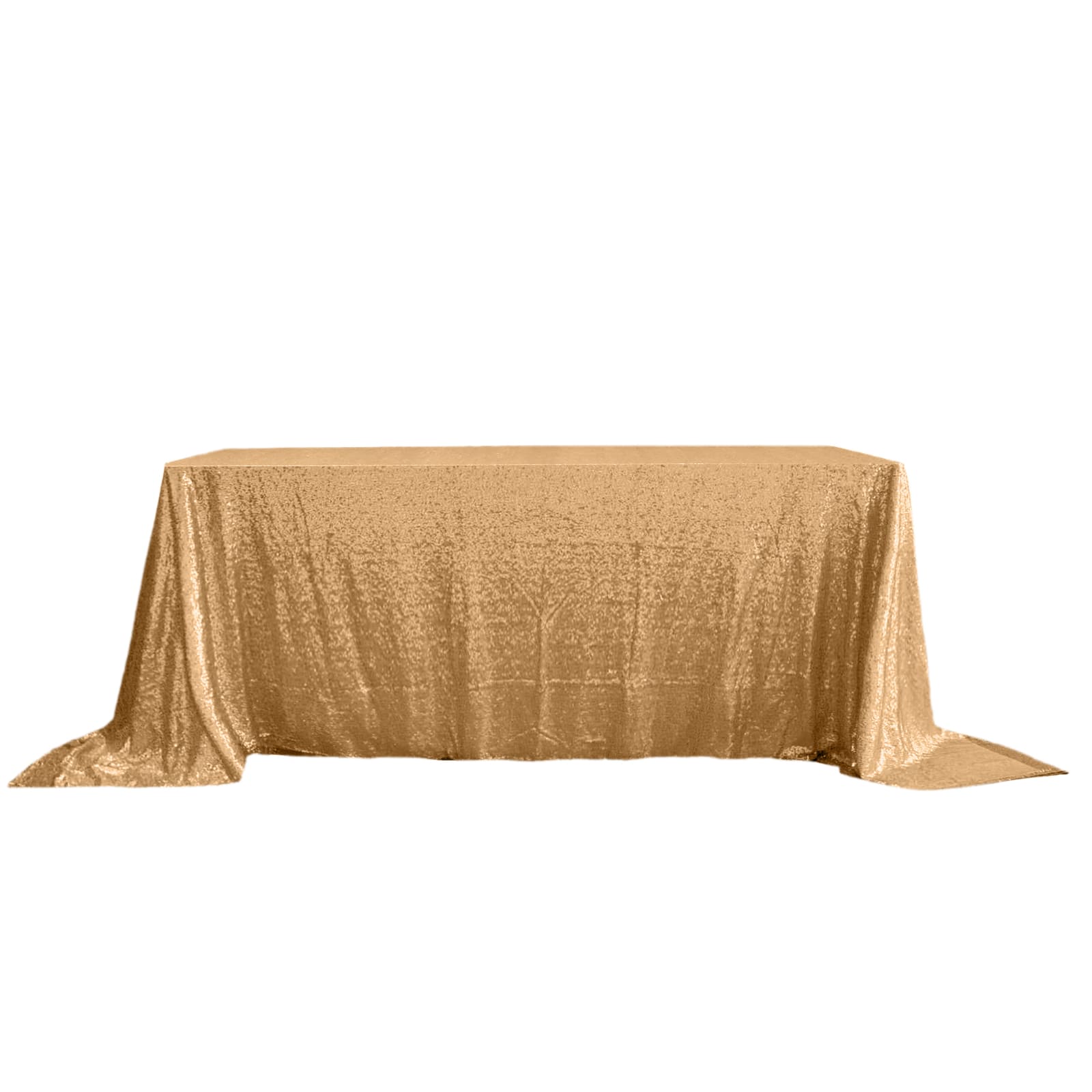 Gold Seamless Sparkly 90x132 Rectangle Sequin Tablecloth for Elegant Occasions