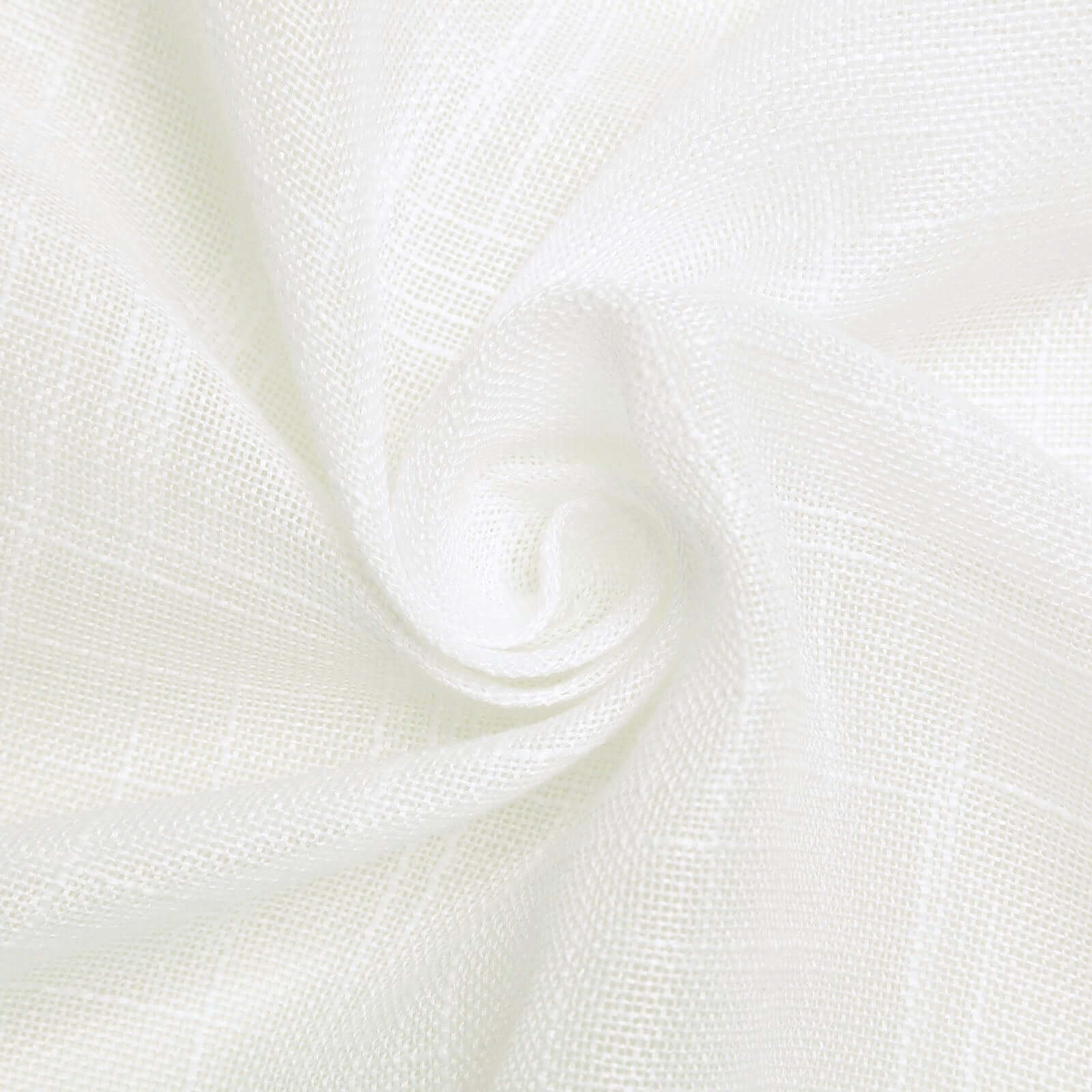 White 60x126 Rectangular Faux Linen Tablecloth - Wrinkle-Free for Weddings & Special Events