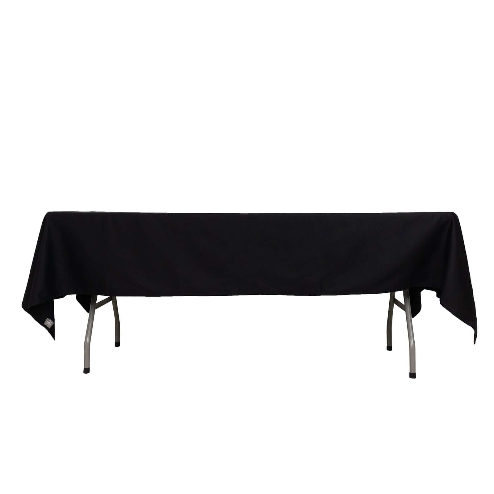 Soft & Breathable 100% Cotton Black Rectangle Tablecloth 60x102 - Ideal for Events