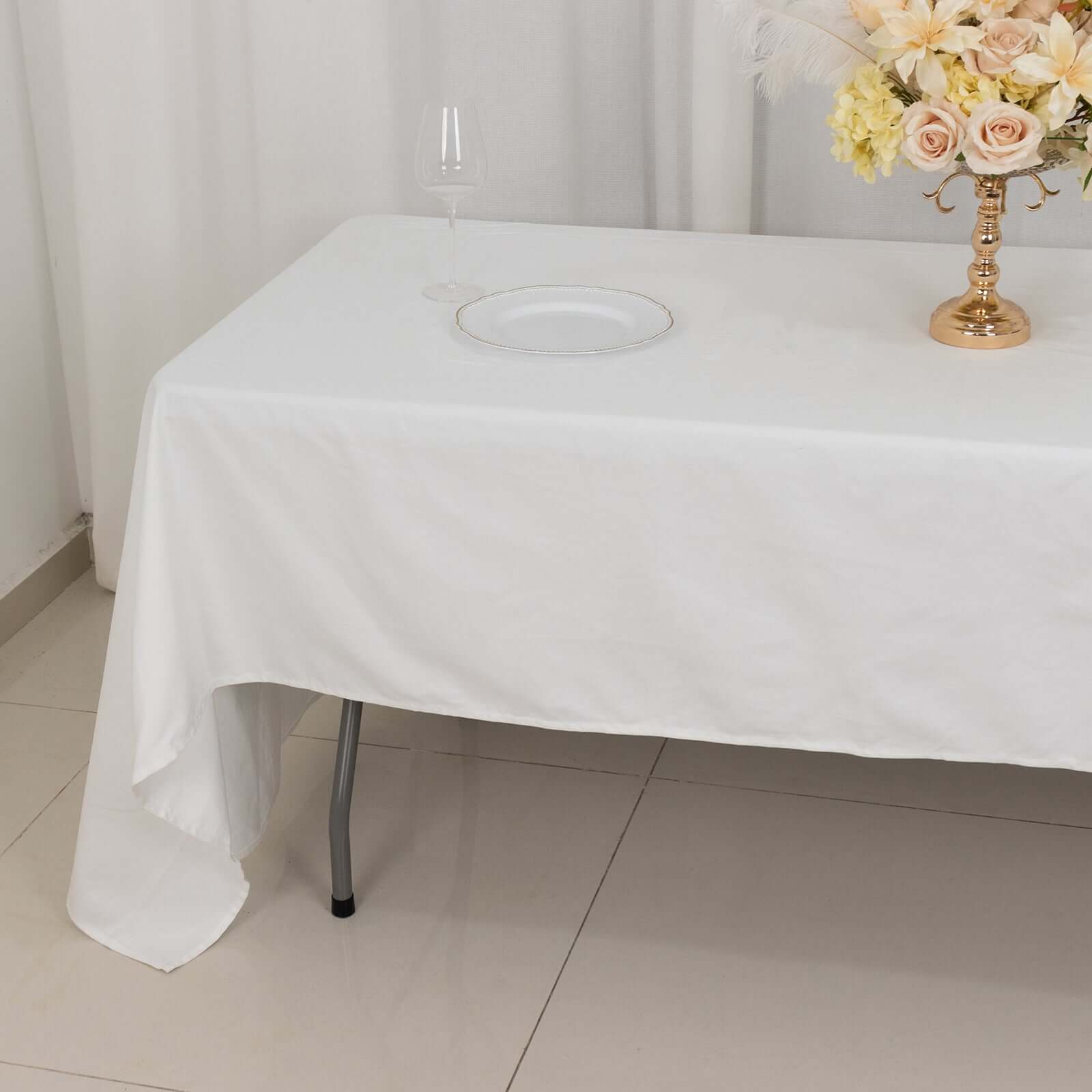 Exclusive White 100% Cotton Rectangle Tablecloth - Soft, Breathable & Elegant