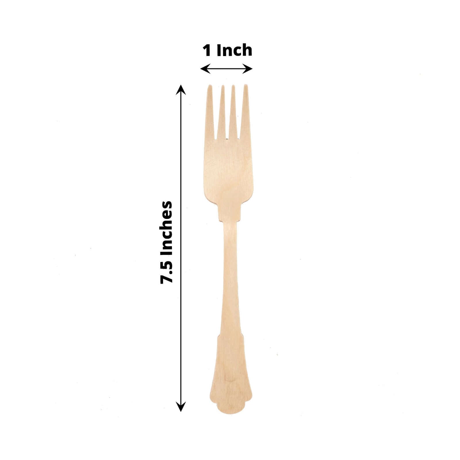 24-Pack Natural Birchwood Forks with Baroque Design - Ideal for Rustic Outdoor Parties! Eco-Friendly & Biodegradable