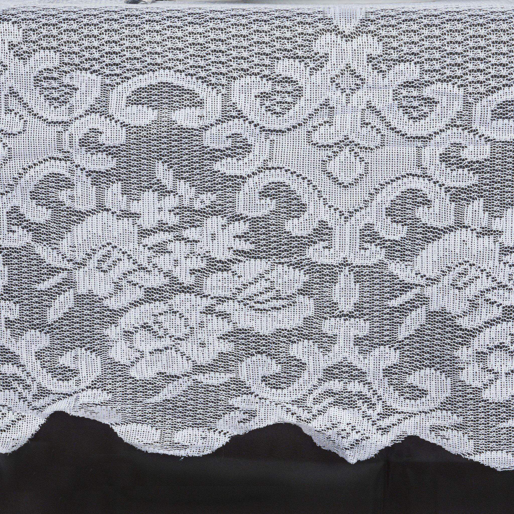 Premium White 60x126 Rectangular Lace Tablecloth for Elegant Occasions