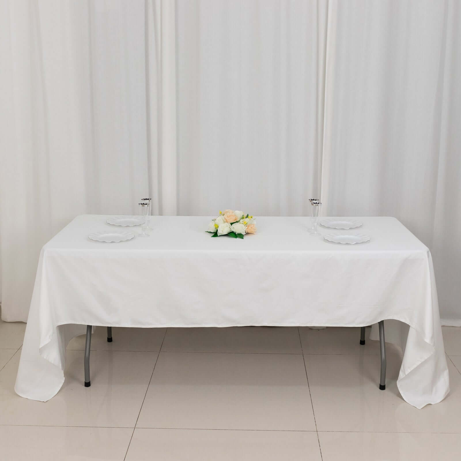 Exclusive White 100% Cotton Rectangle Tablecloth - Soft, Breathable & Elegant