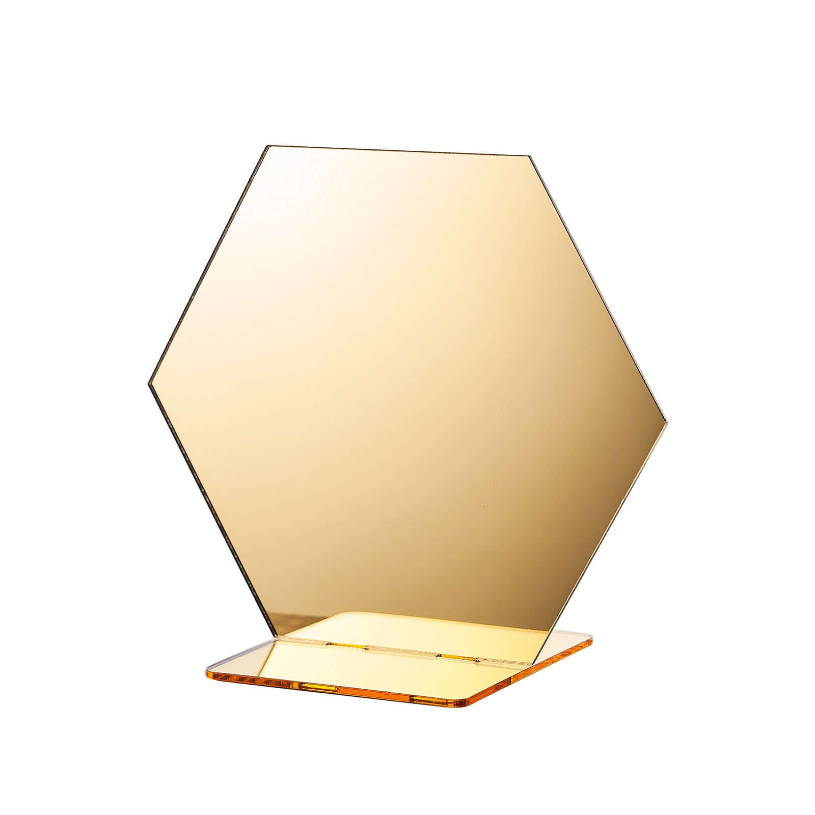 5-Pack Gold Acrylic Hexagon Table Sign Holders for Modern Event Centerpieces