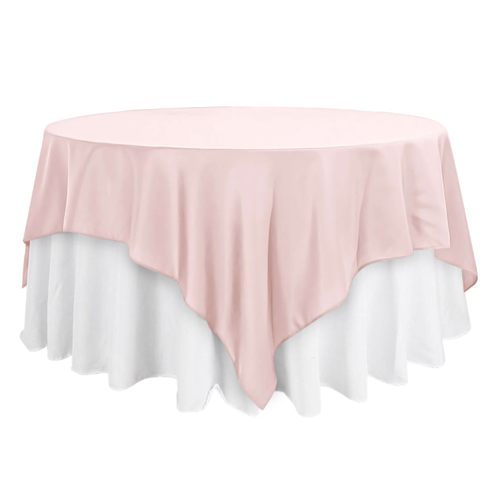 Blush 90x90 Wrinkle-Resistant & Durable Polyester Square Table Overlay