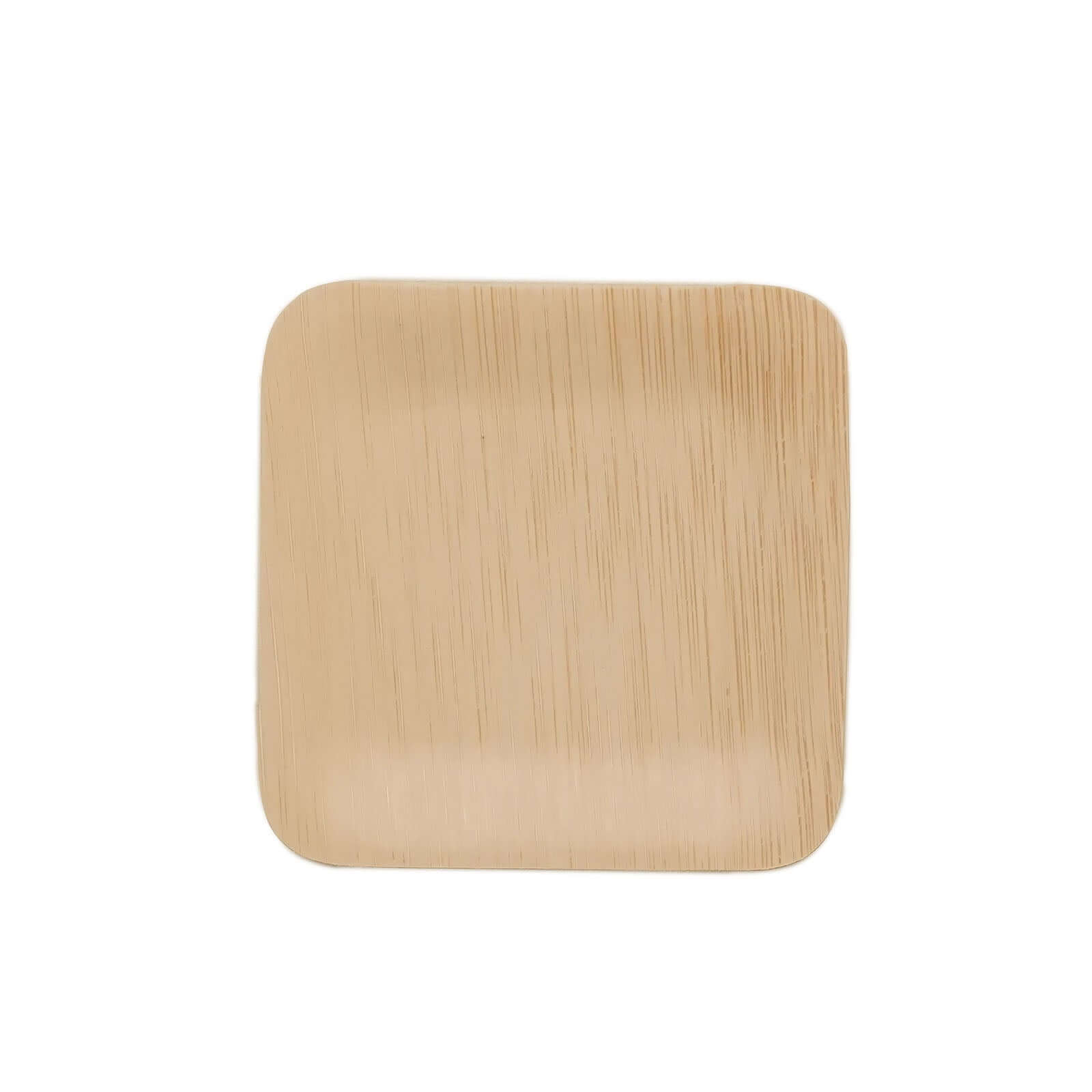 25-Piece Set of 3.5-Inch Natural Bamboo Square Disposable Dessert Plates for Farmhouse Events