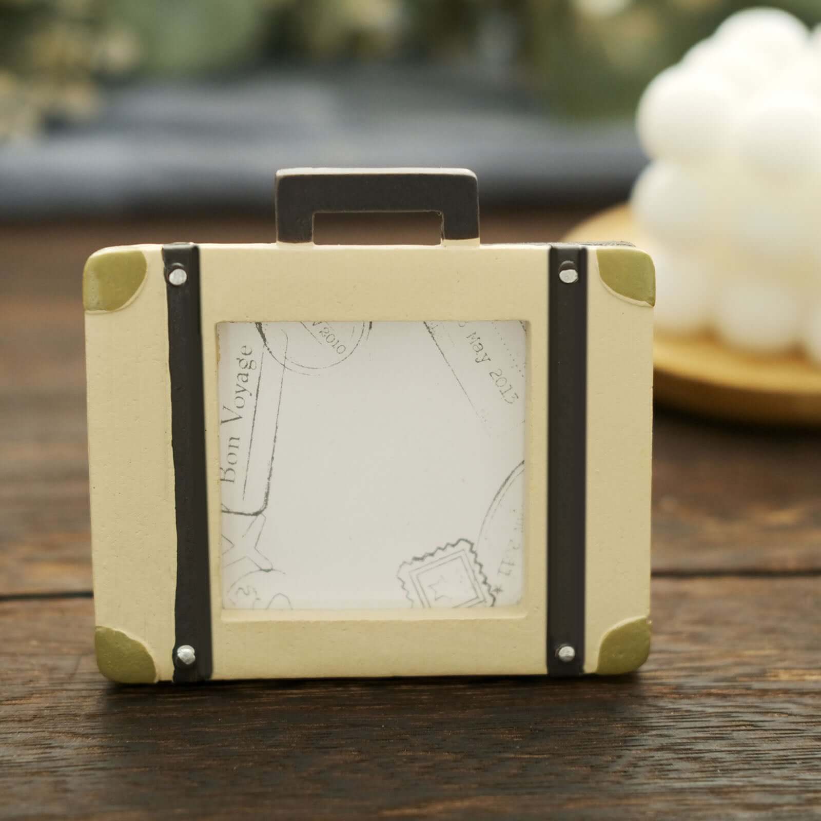 Hot Sale! 4-Pack Resin Mini Suitcase Picture Frames - Ideal Vintage Travel Wedding Place Card Holders & Party Favors