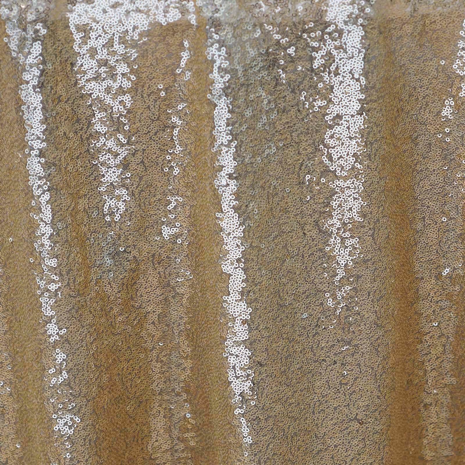 Champagne Sequin Rectangle Tablecloth 60x126 - Sparkling Table Cover