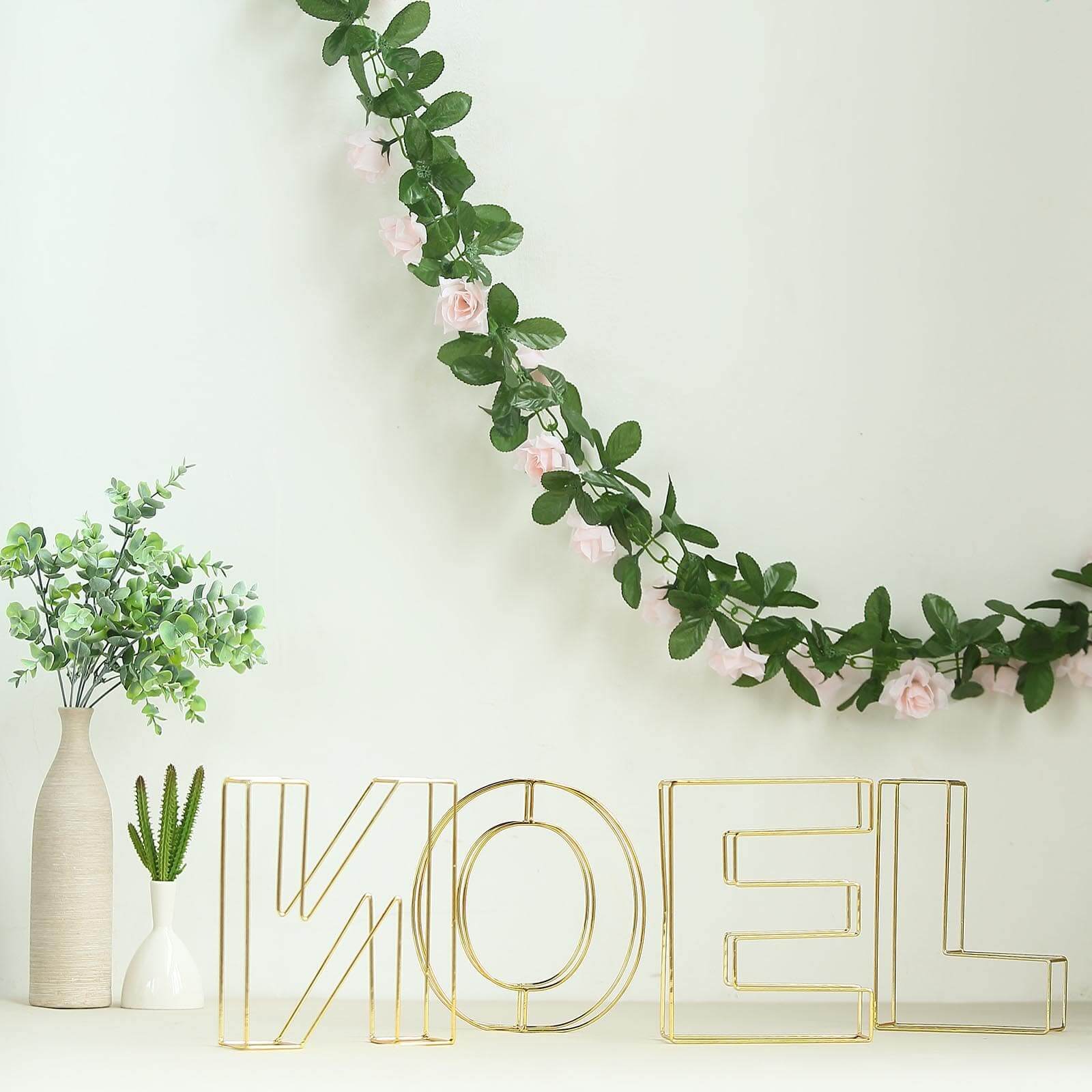 Hot Sale! 8-Foot Gold Freestanding 3D Decorative Metal Wire Letter 'E' for Wedding Centerpieces