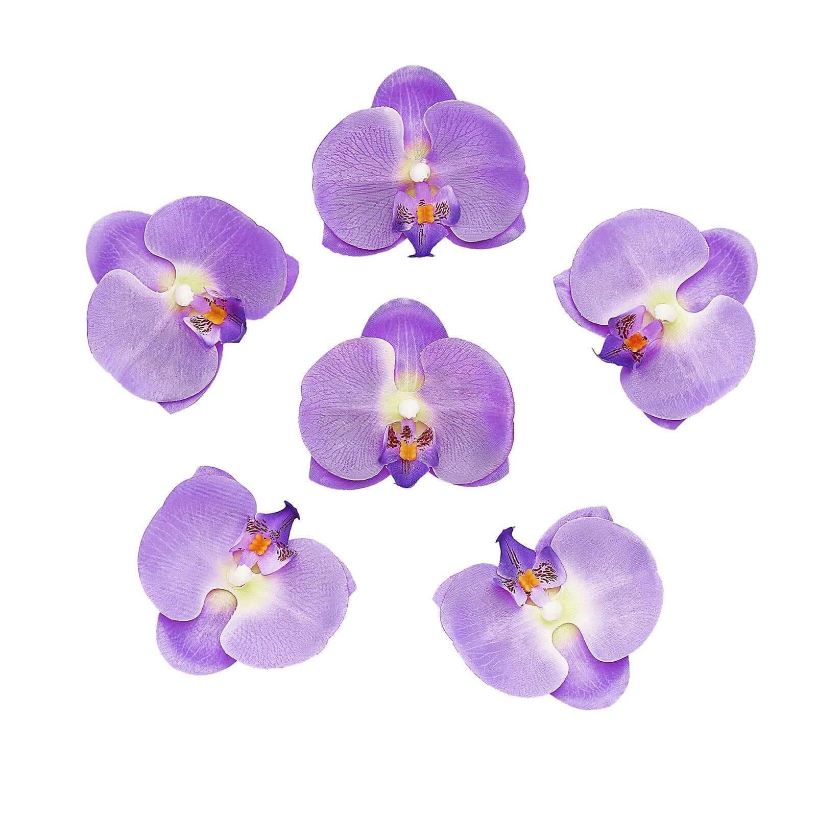 20pcs Silk Artificial Lavender Orchids Flower Heads - Ideal for DIY Floral Decorations