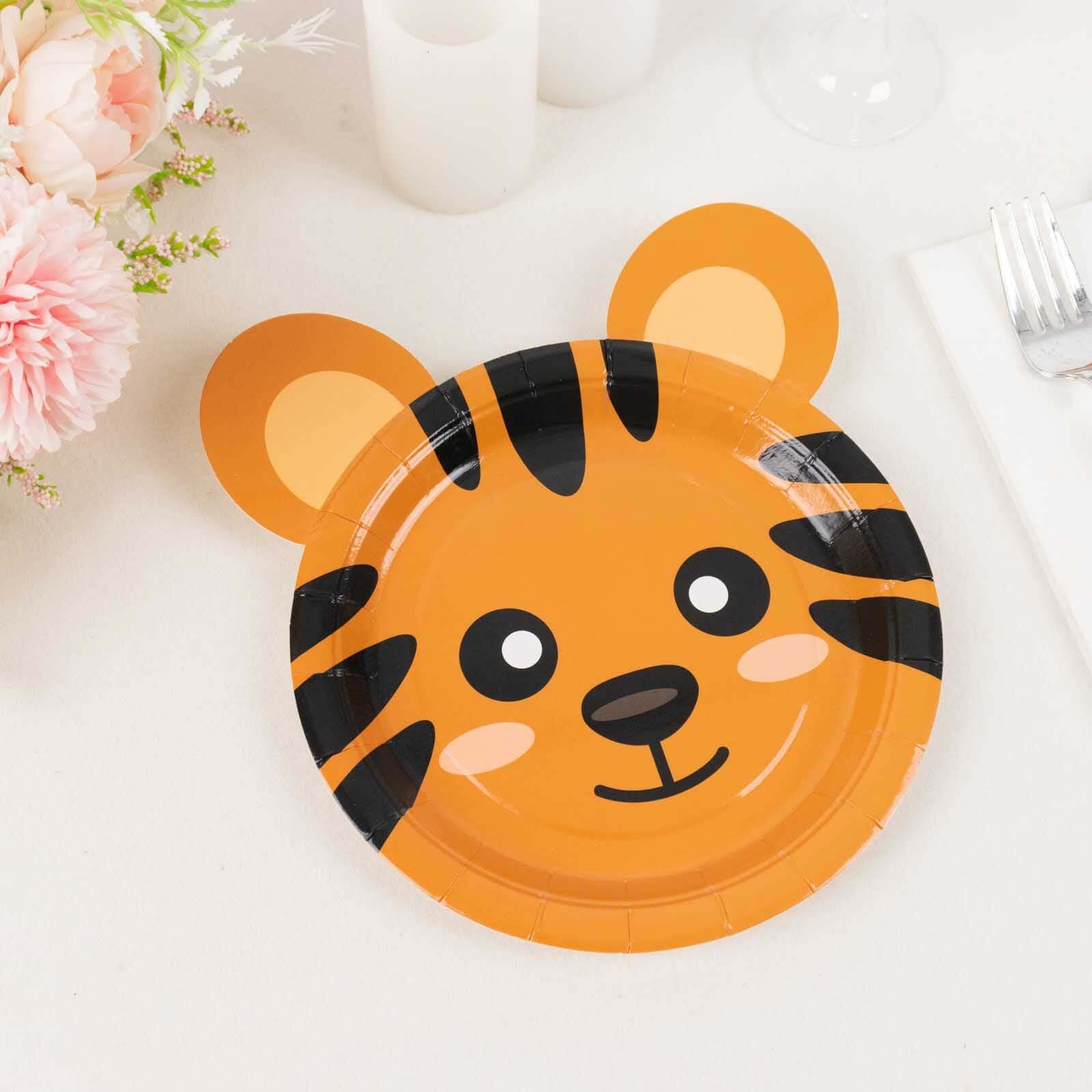 Great Deal! Set of 25 Disposable Paper Round Plates with Assorted Jungle Animal Prints for Themed Parties
