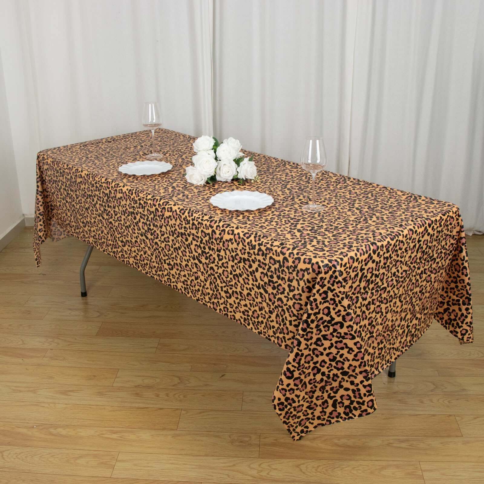 5-Pack Disposable PVC Animal Theme Rectangle Table Covers - Perfect for Safari Parties