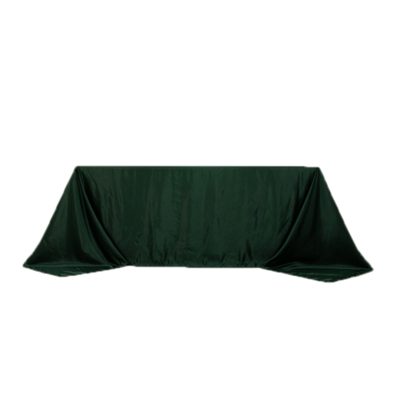 Exclusive Lamour Satin Rectangle Tablecloth in Hunter Emerald Green - Soft, Silk - like & Seamless