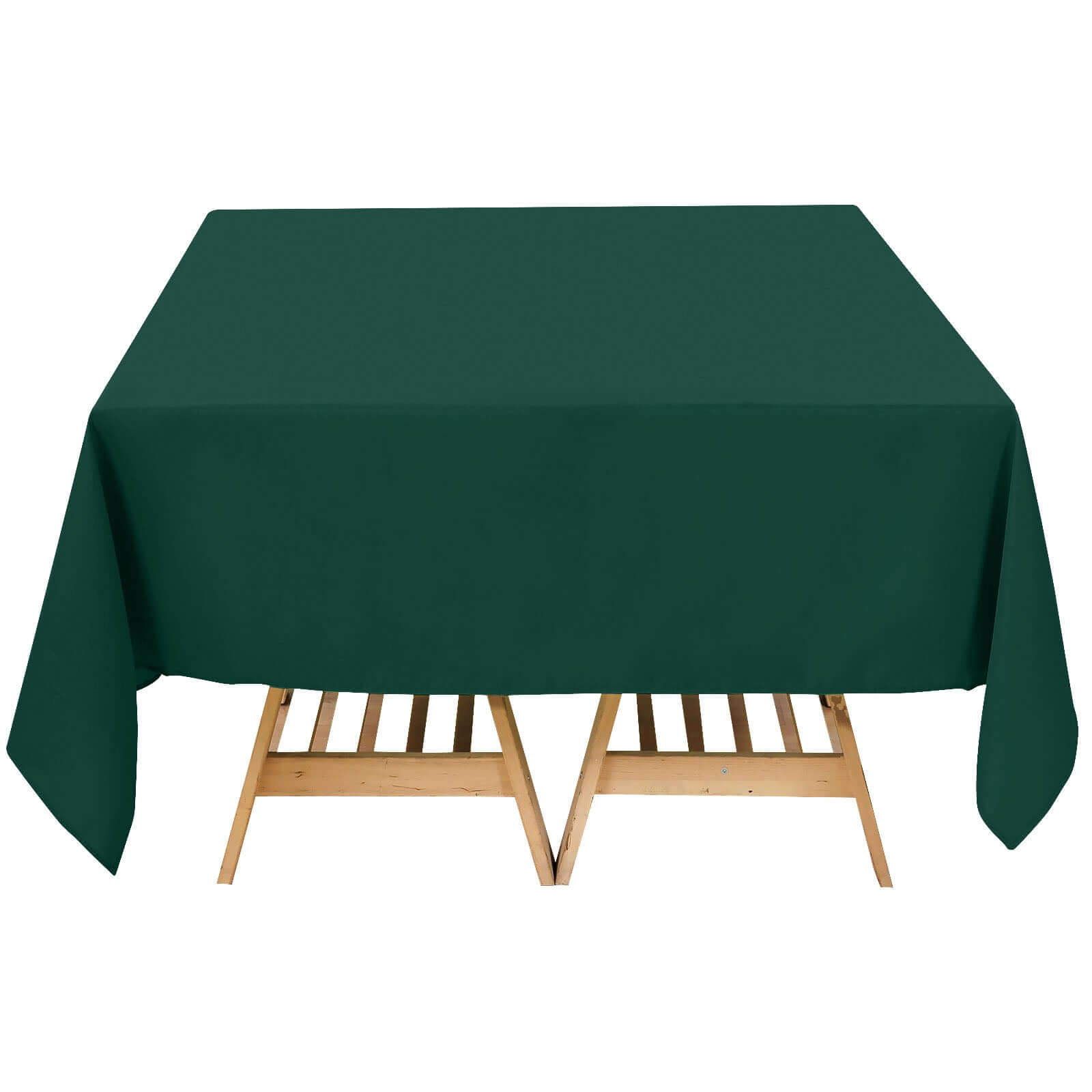220GSM Wrinkle-Resistant 70x70 Premium Polyester Square Tablecloth in Hunter Emerald Green