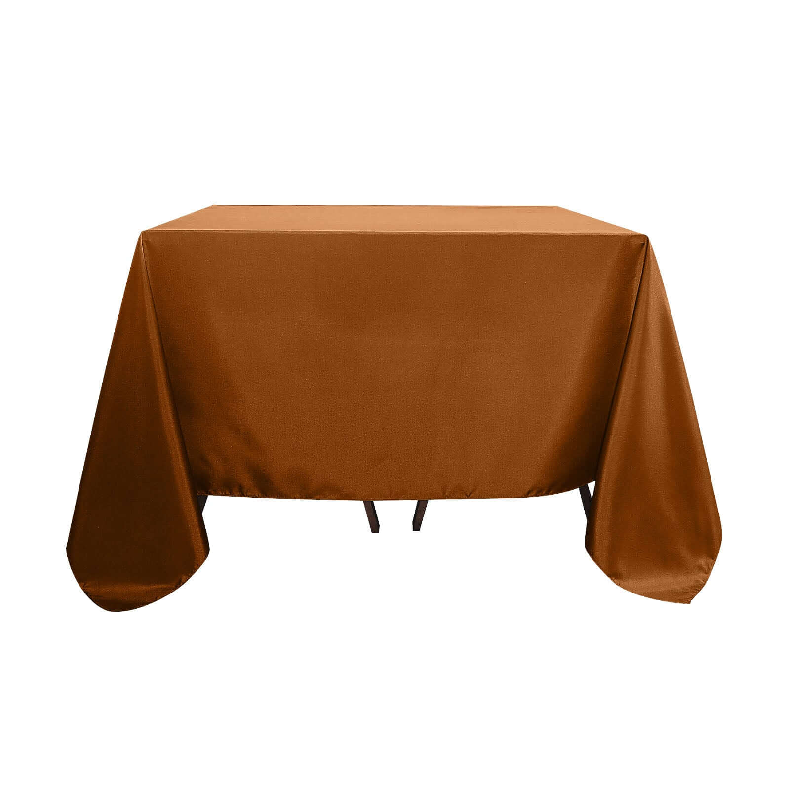 Durable & Wrinkle-Resistant Polyester Square Tablecloth in Cinnamon Brown, 90x90