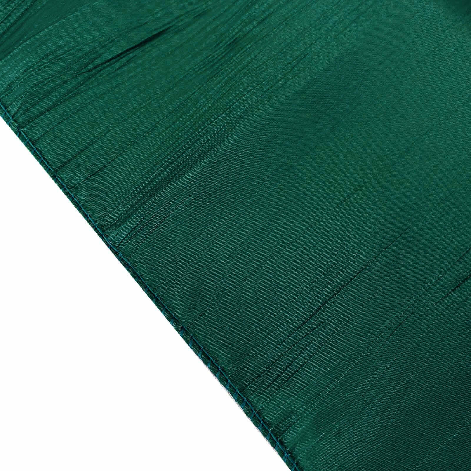 72x72 Square Hunter Emerald Green Accordion Crinkle Taffeta Table Overlay