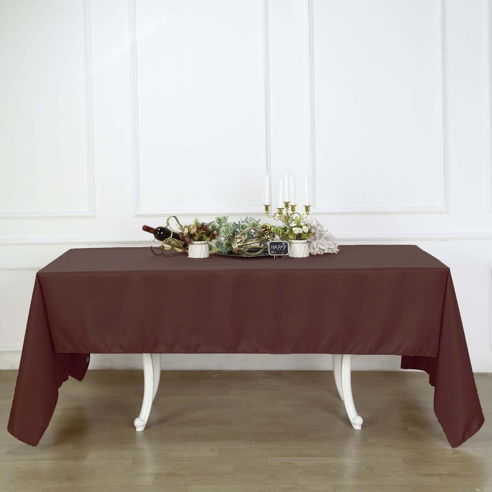 Chocolate 60x126 Rectangle Polyester Wrinkle-Resistant Table Cover