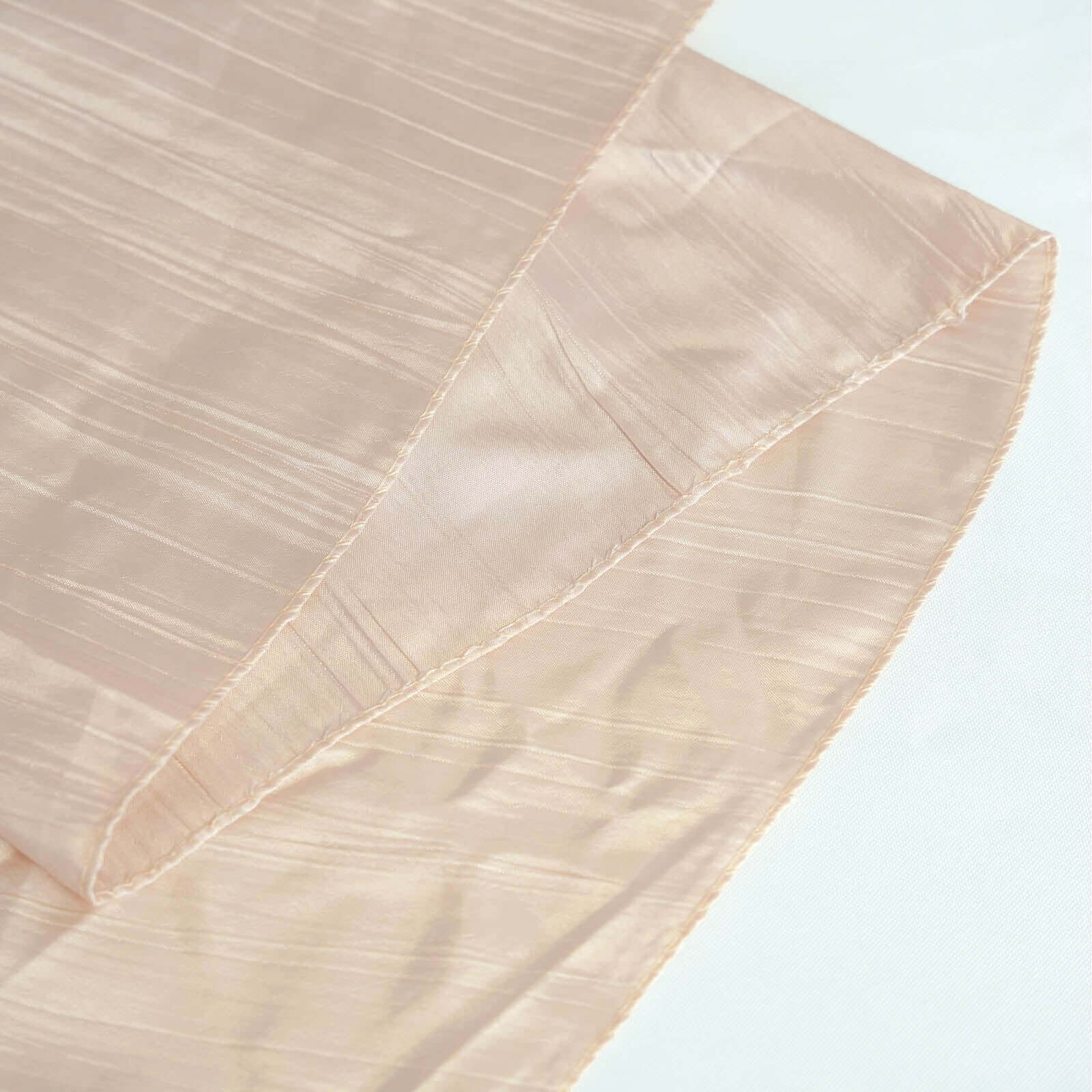 Hot Deal! Beige Seamless Accordion Crinkle Taffeta Rectangle Tablecloth 90x132