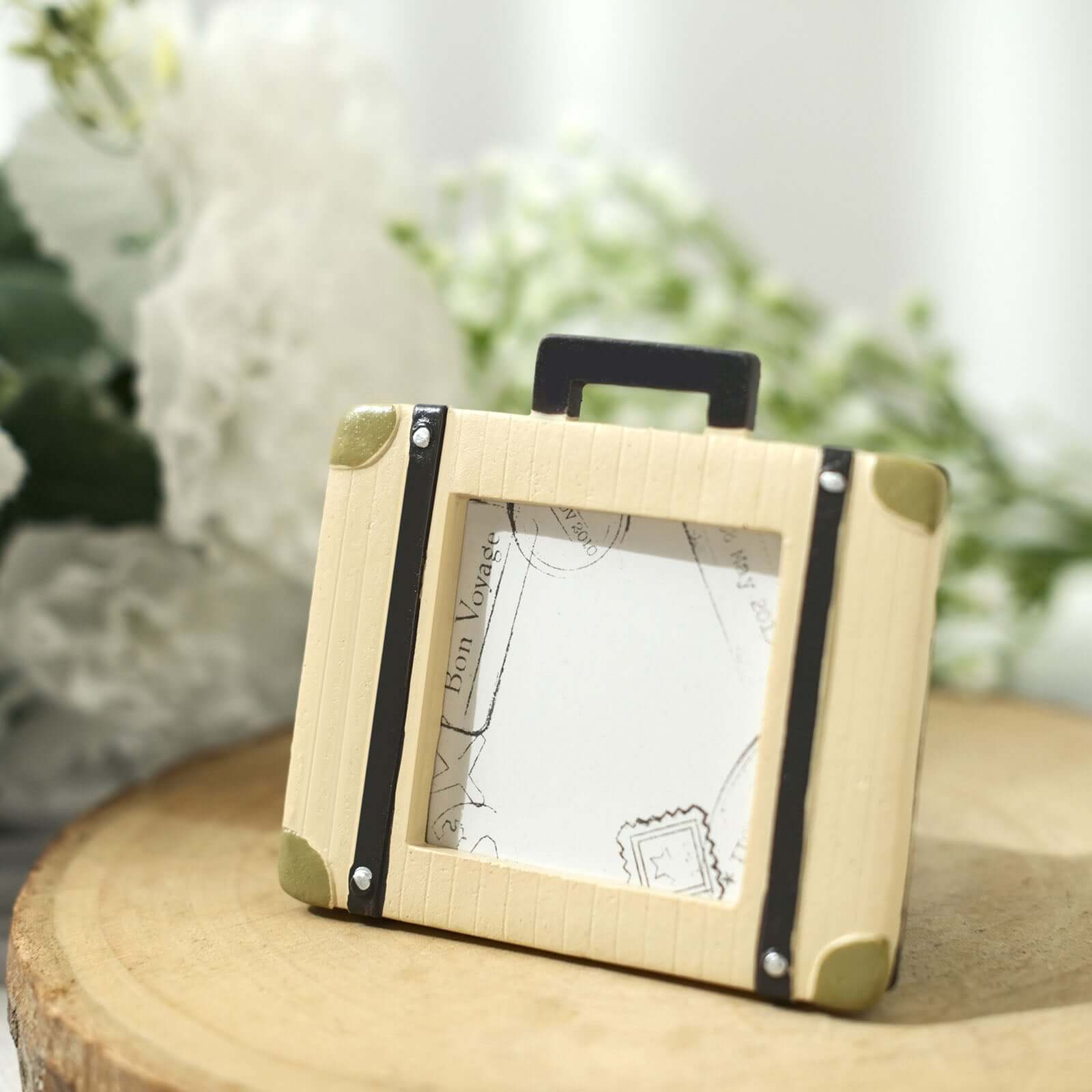 Hot Sale! 4-Pack Resin Mini Suitcase Picture Frames - Ideal Vintage Travel Wedding Place Card Holders & Party Favors
