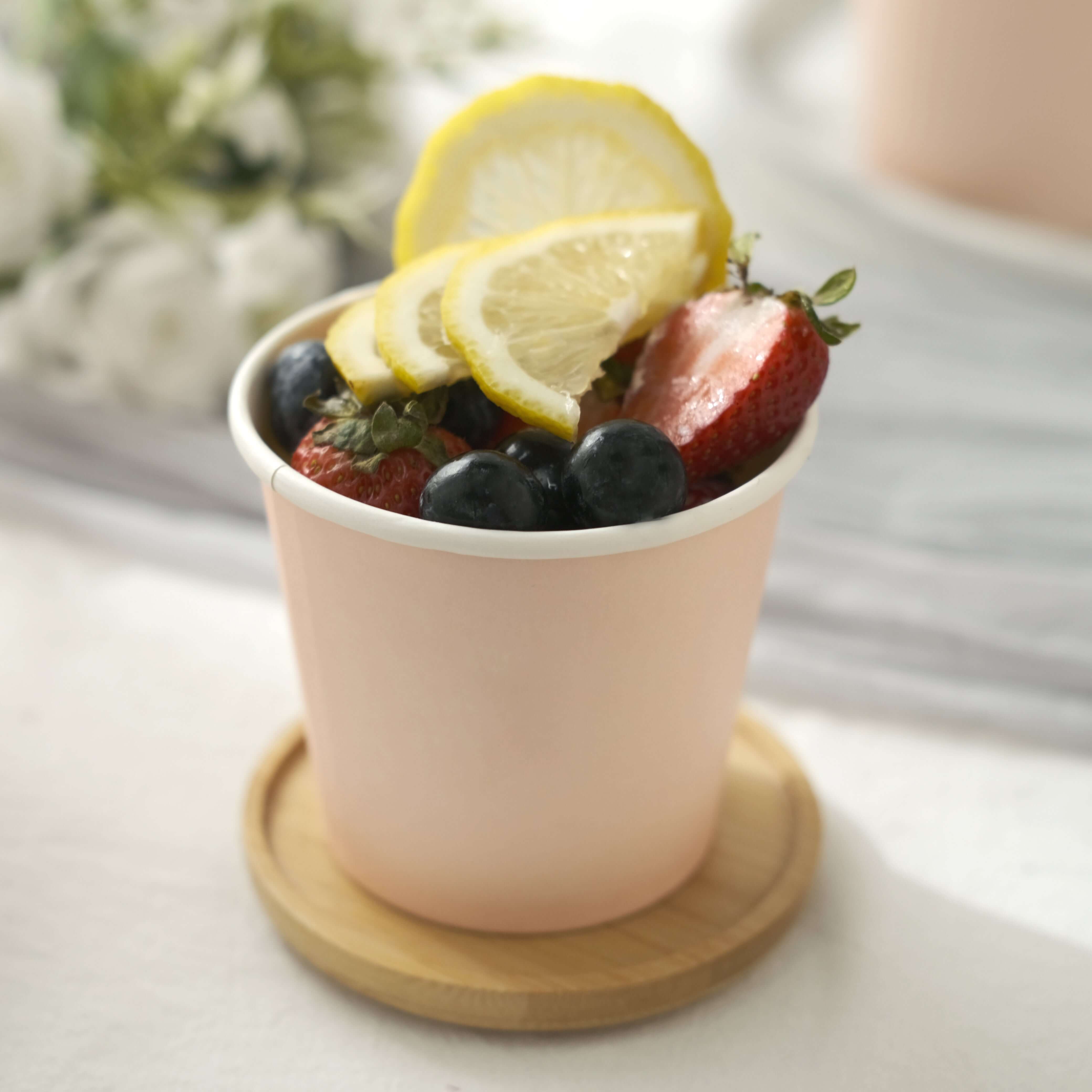 Great Deal! 50-Pack of 10oz Eco-Friendly Blush Paper Dessert Cups for Ice Cream and Yogurt