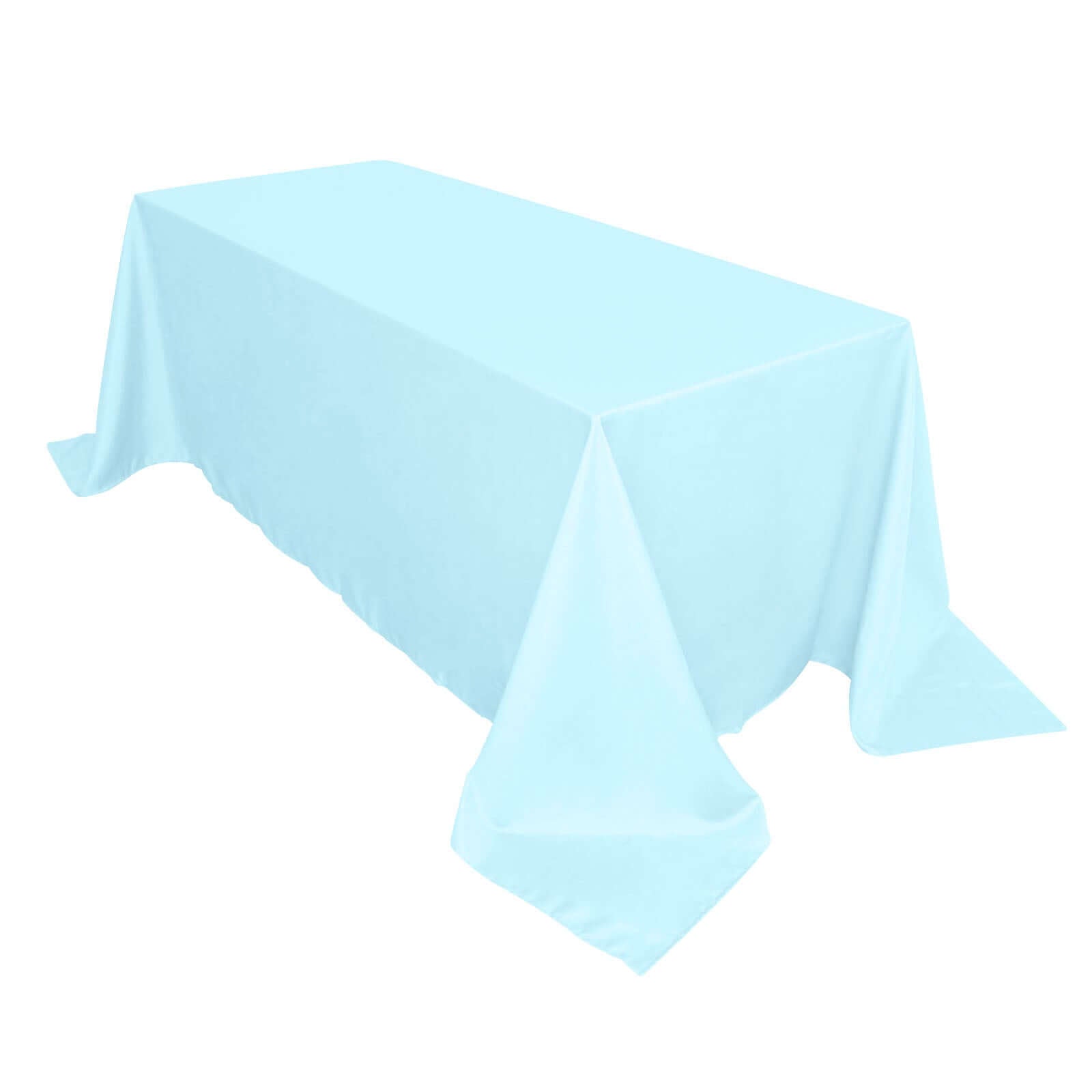 Hot! Light Blue Seamless Wrinkle-Resistant 90x132 Polyester Rectangle Tablecloth