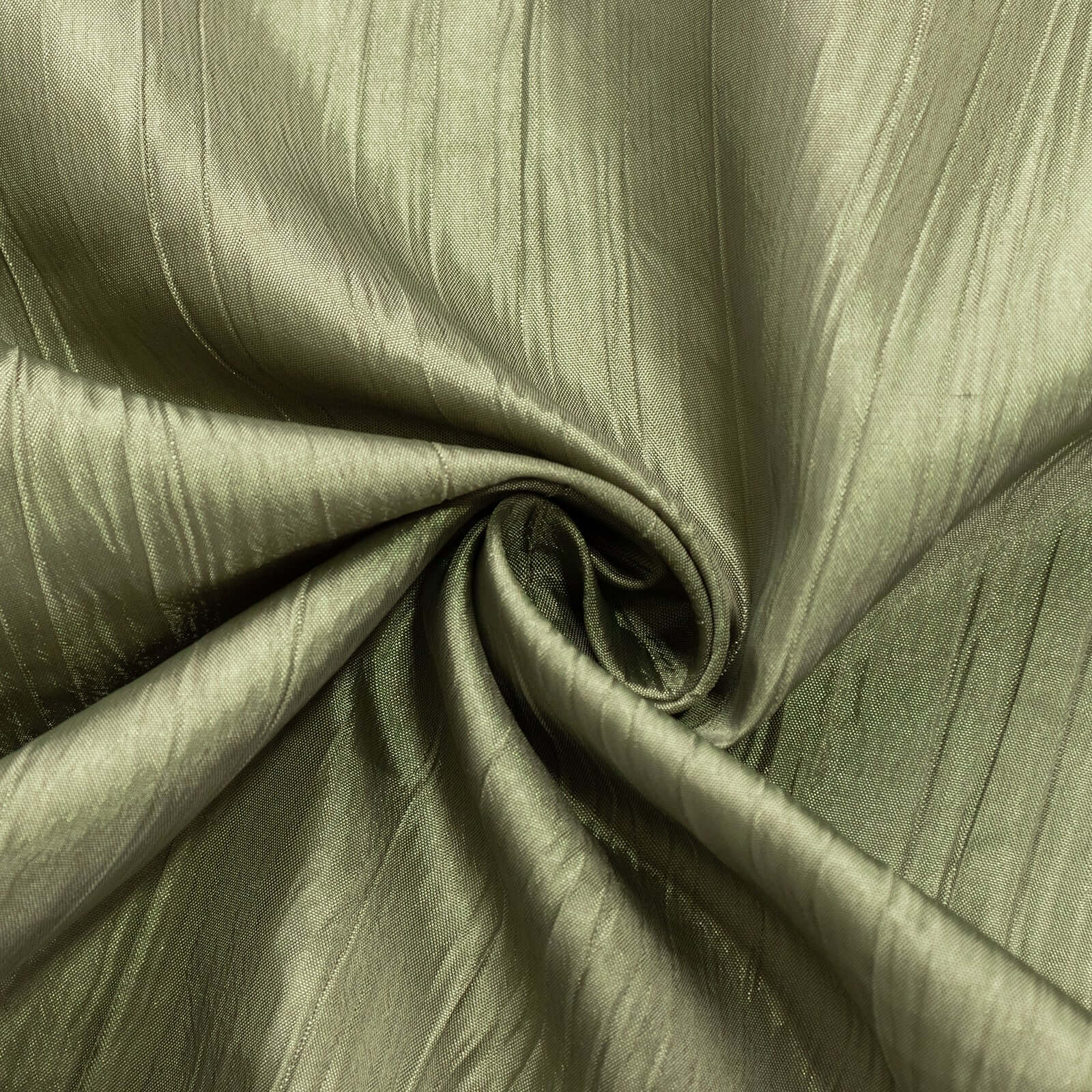 Hot! Dusty Sage Green 90x90 Square Accordion Crinkle Taffeta Table Overlay