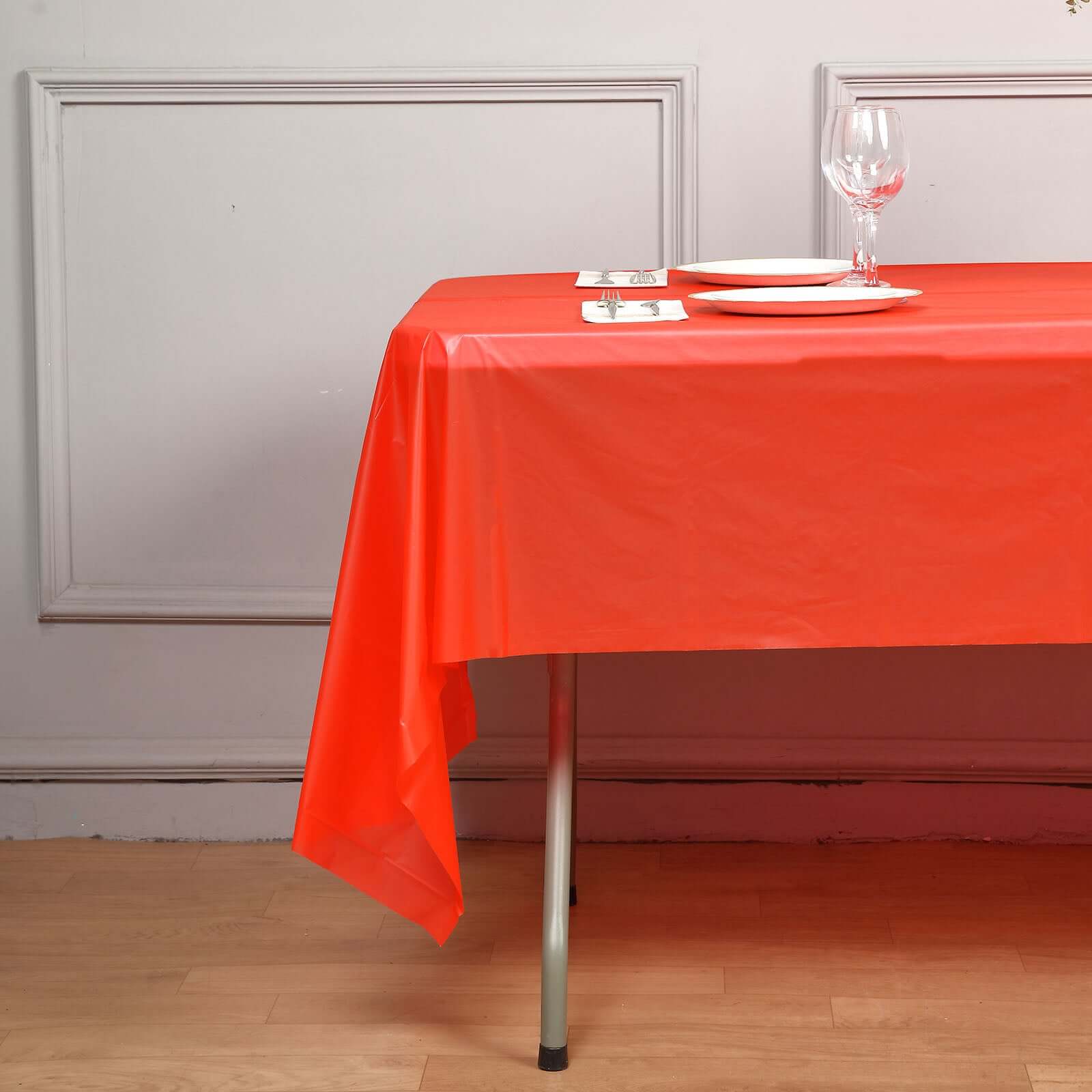 Hot Deal! 5-Pack Red PVC Disposable Rectangle Table Covers 54x108