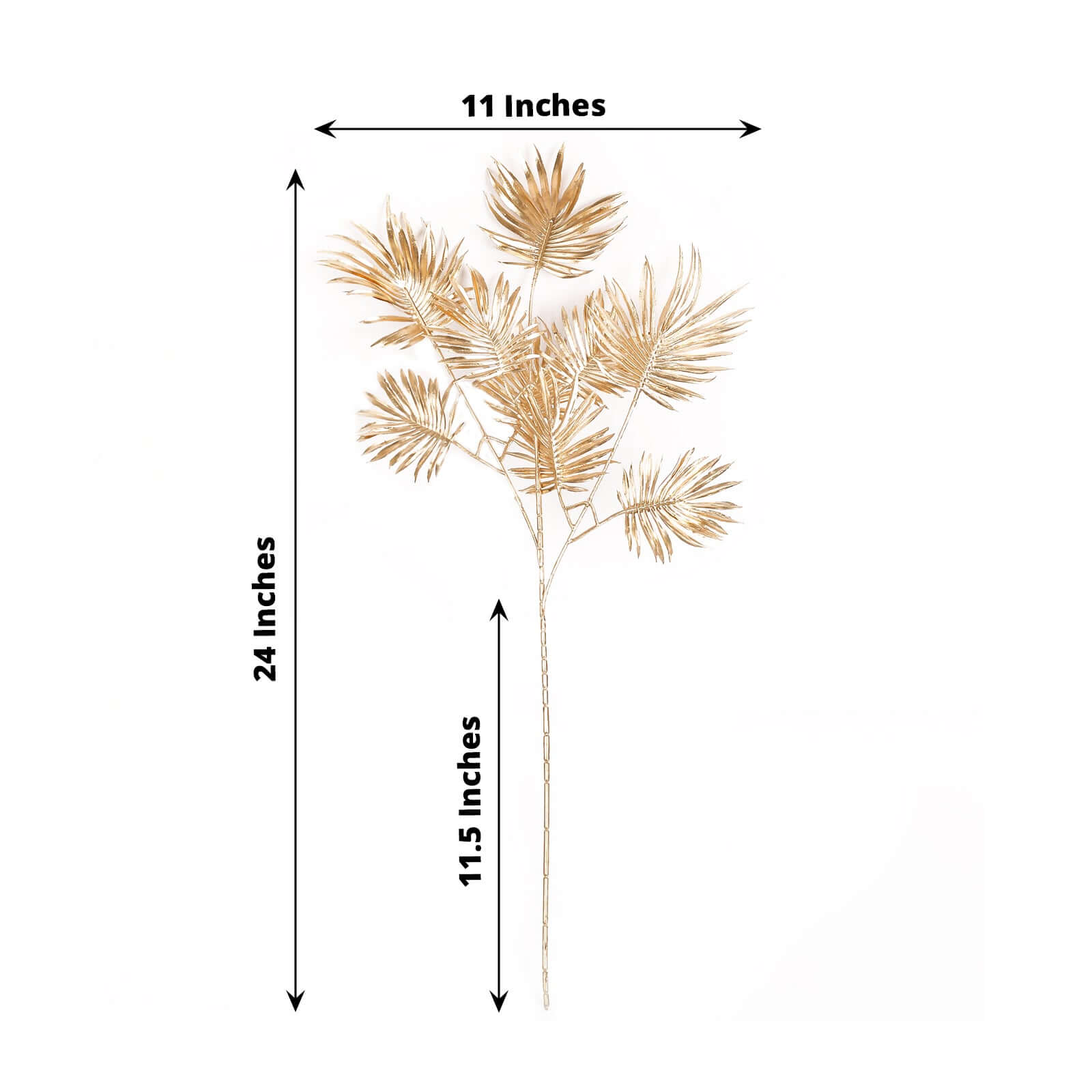 3-Piece Metallic Gold Artificial Palm Leaf Branches - Ideal for Boho Tropical & Modern Decor
