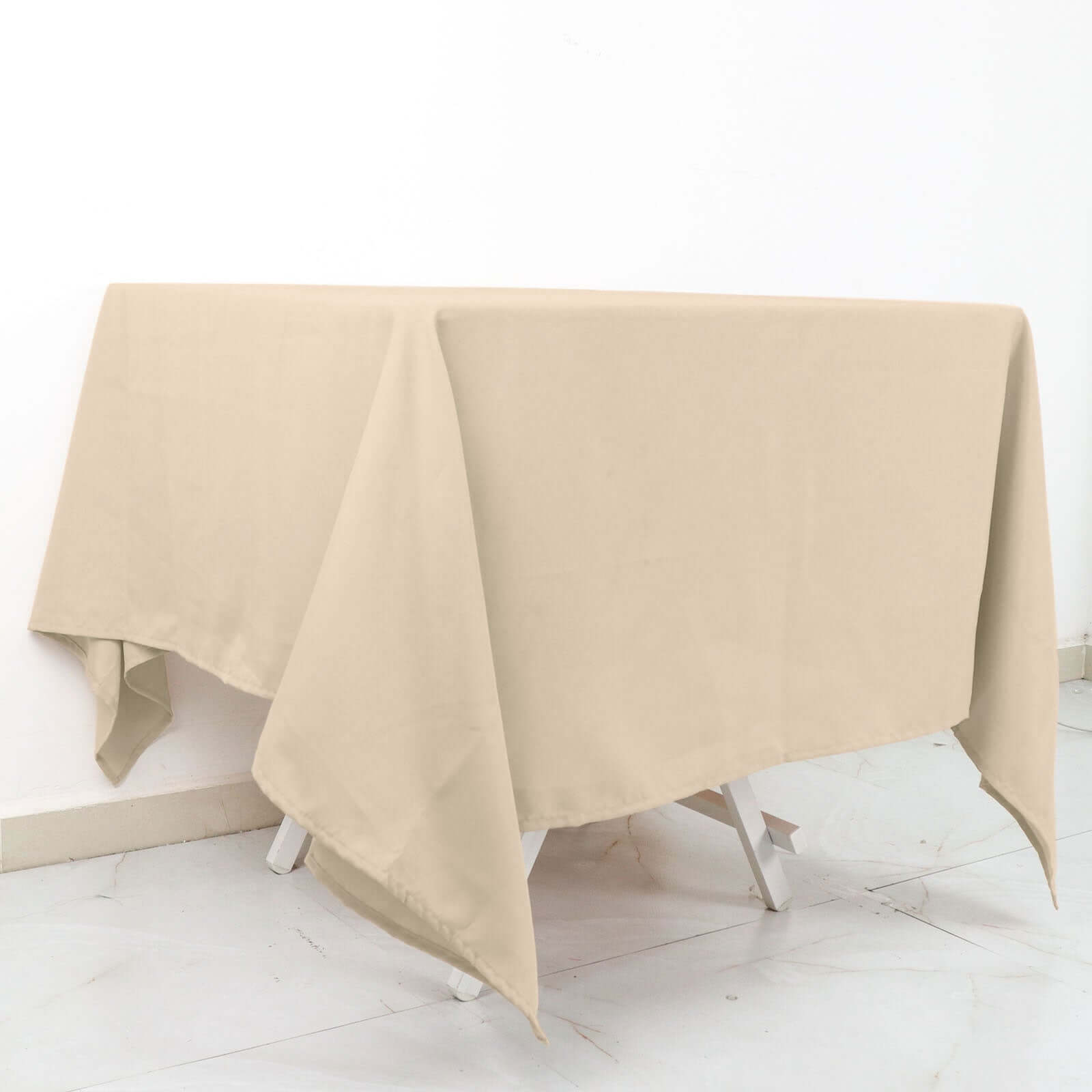 Nude 70x70 Polyester Square Tablecloth - Wrinkle-Resistant & Durable, Ideal for Events