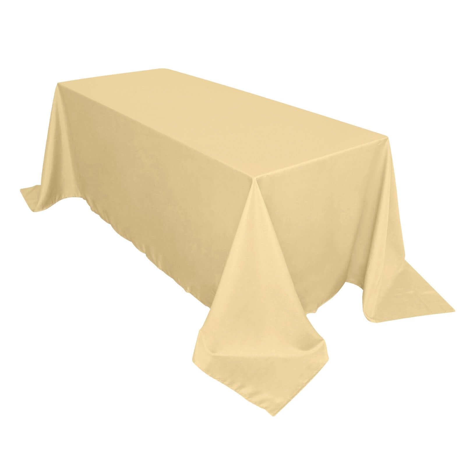 Champagne Seamless Wrinkle-Resistant Polyester Rectangle Tablecloth 90x132 - Ideal for Events