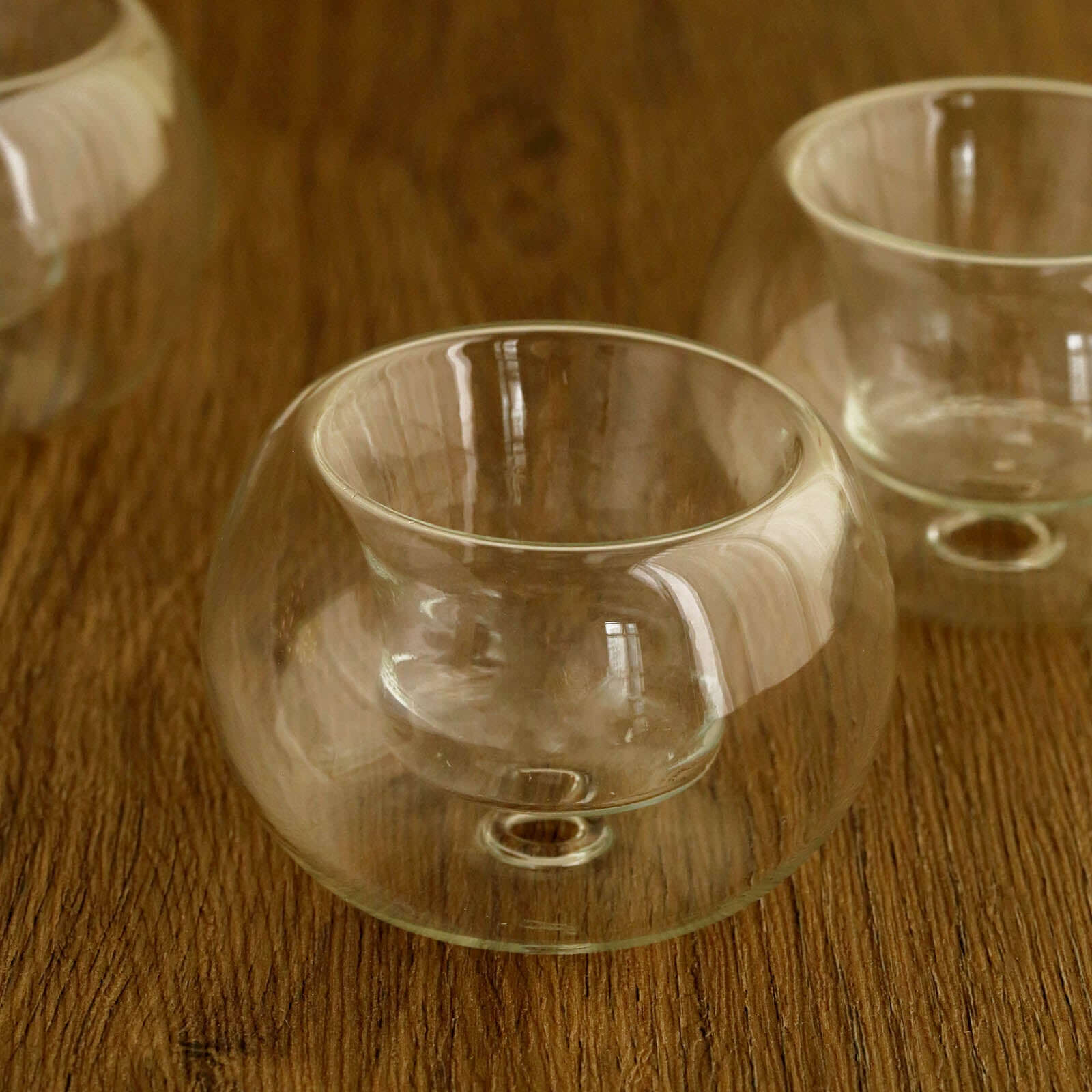 6-Piece Crystal Clear Glass Globe Votive Candle Holders for Events