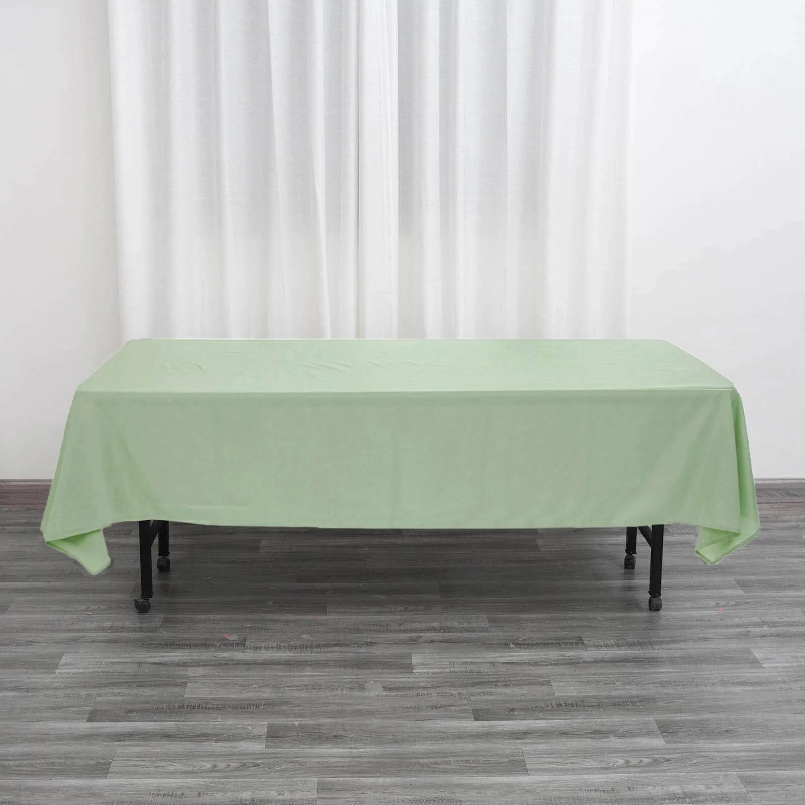Durable and Stylish Sage Green Polyester 60x102 Rectangle Table Cover